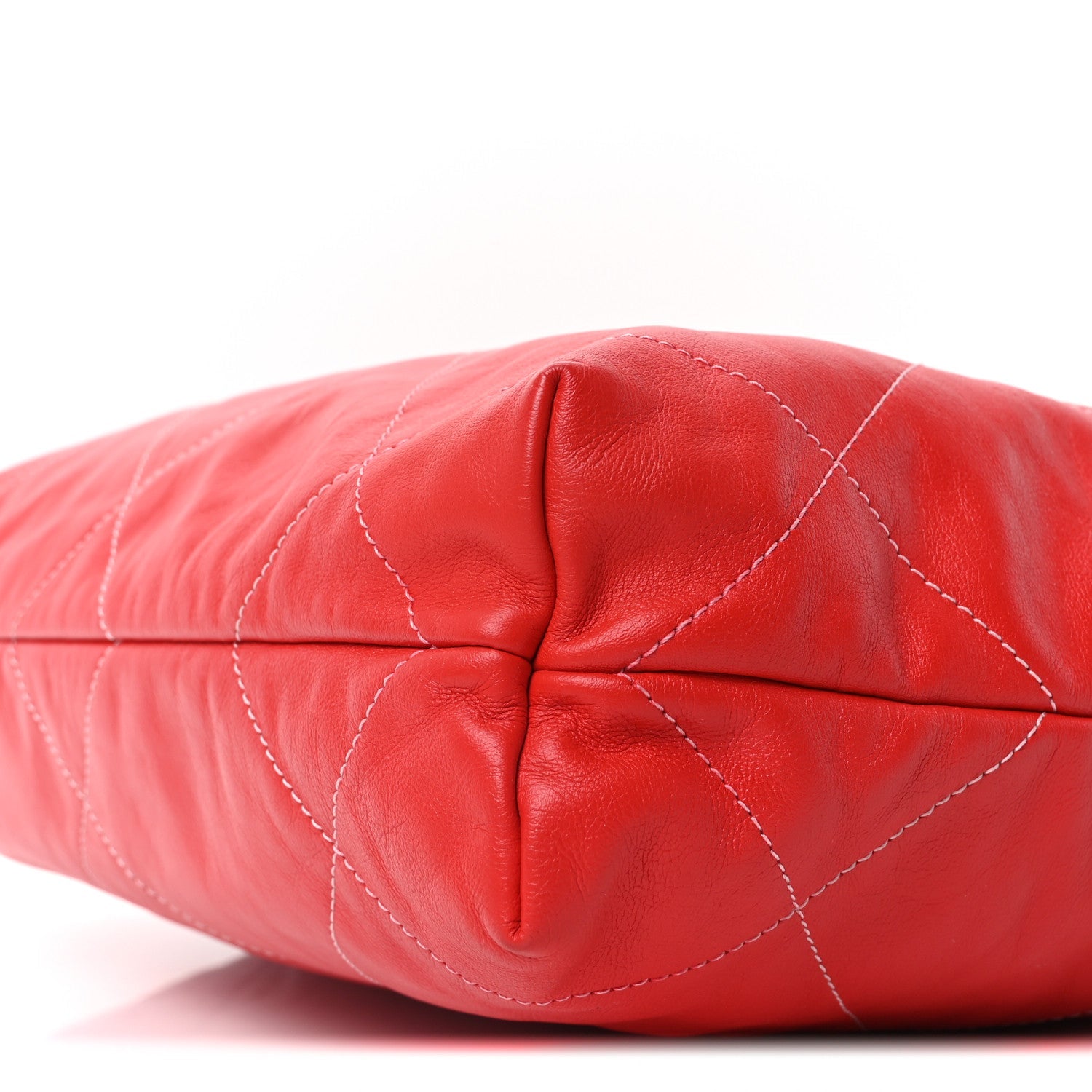 Shiny Calfskin Stitched Quilted Small Chanel 22 Red