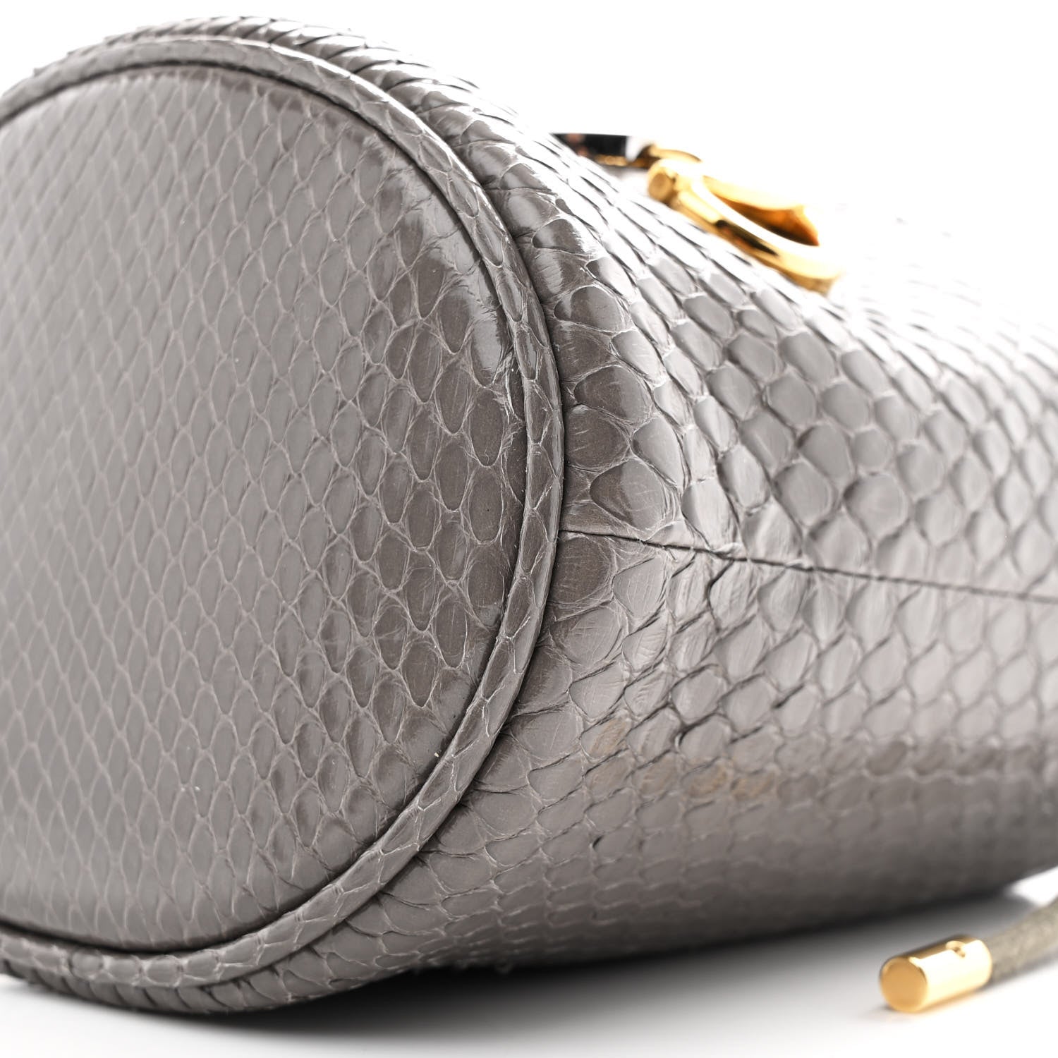 Snakeskin Mini Zumi Bucket Bag Dusty Grey