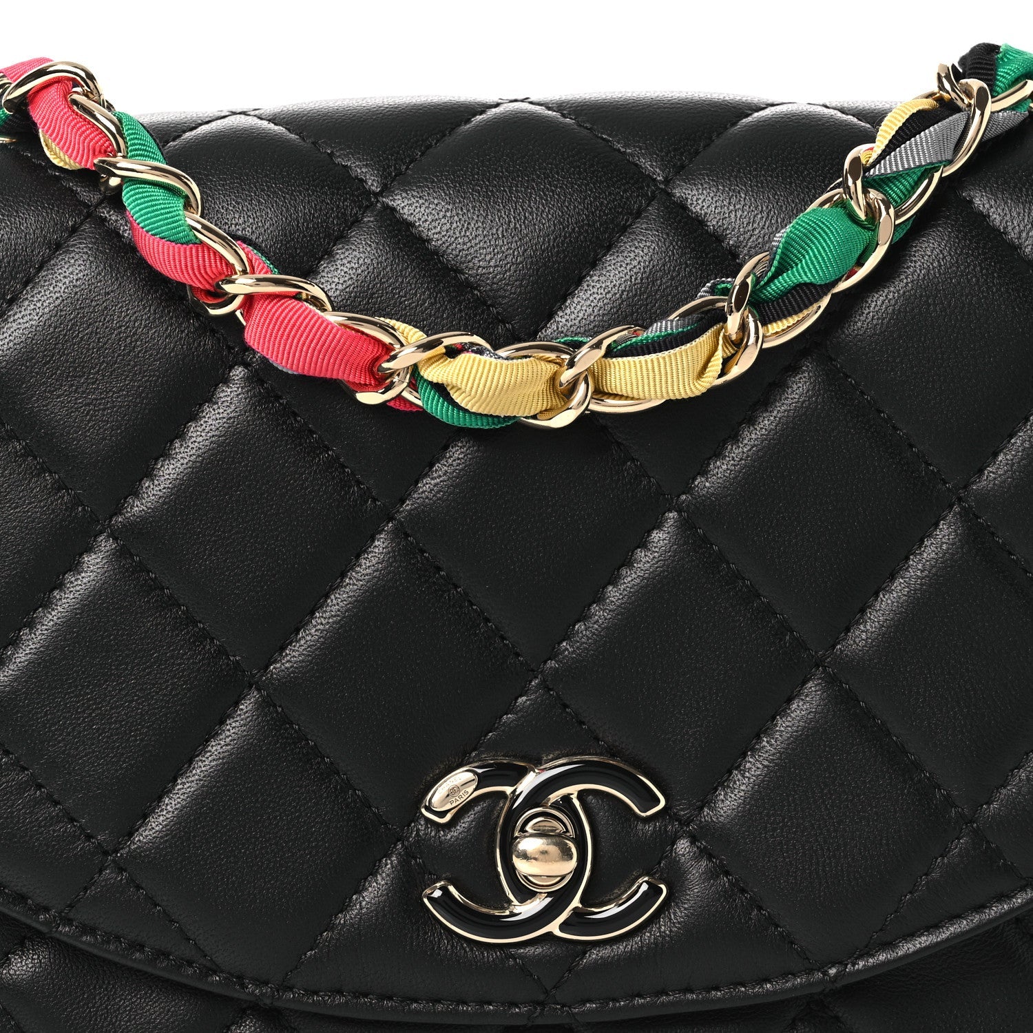 Lambskin Mixed Fibers Quilted Cocovado Flap Black