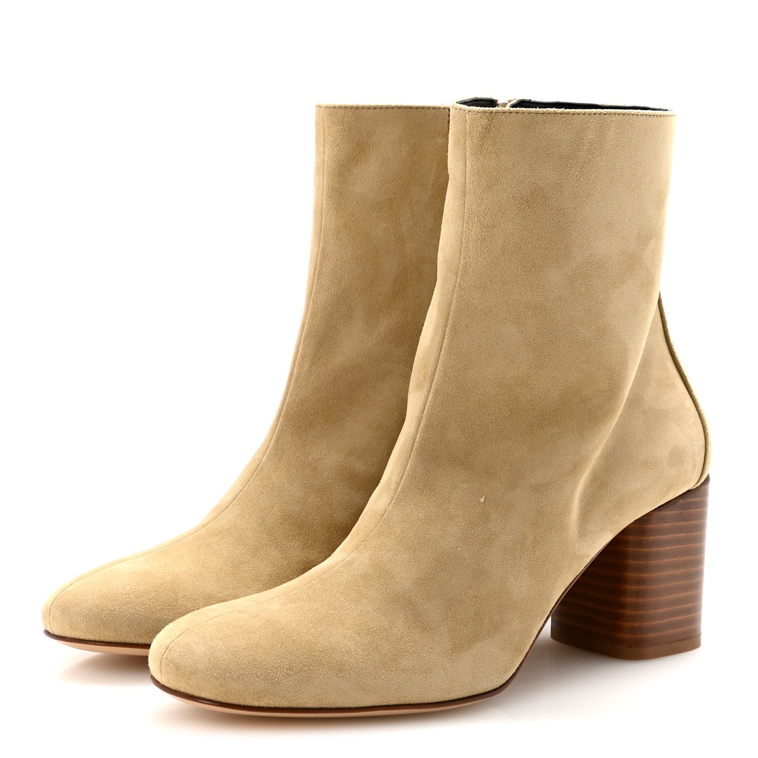 Suede Goatskin Licol 70 Ankle Boots 38.5 Beige Lin
