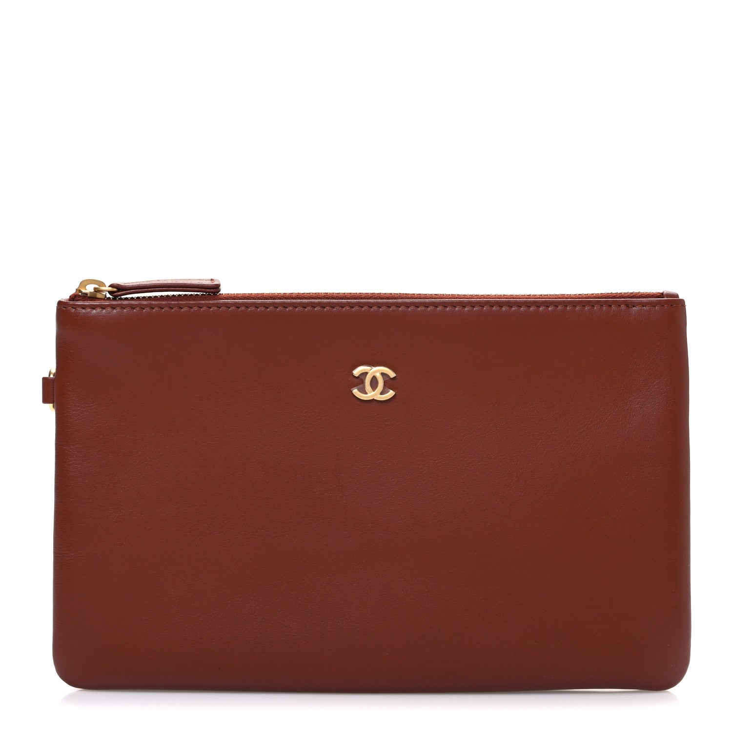 Shiny Calfskin Chanel 22 Removable Pouch Brown