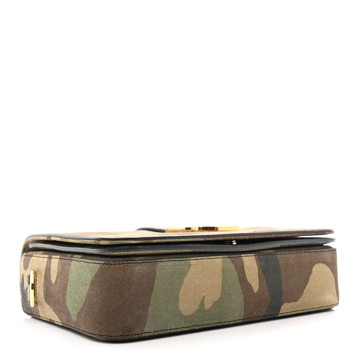 Suede Monogram University Camouflage Shoulder Bag Green