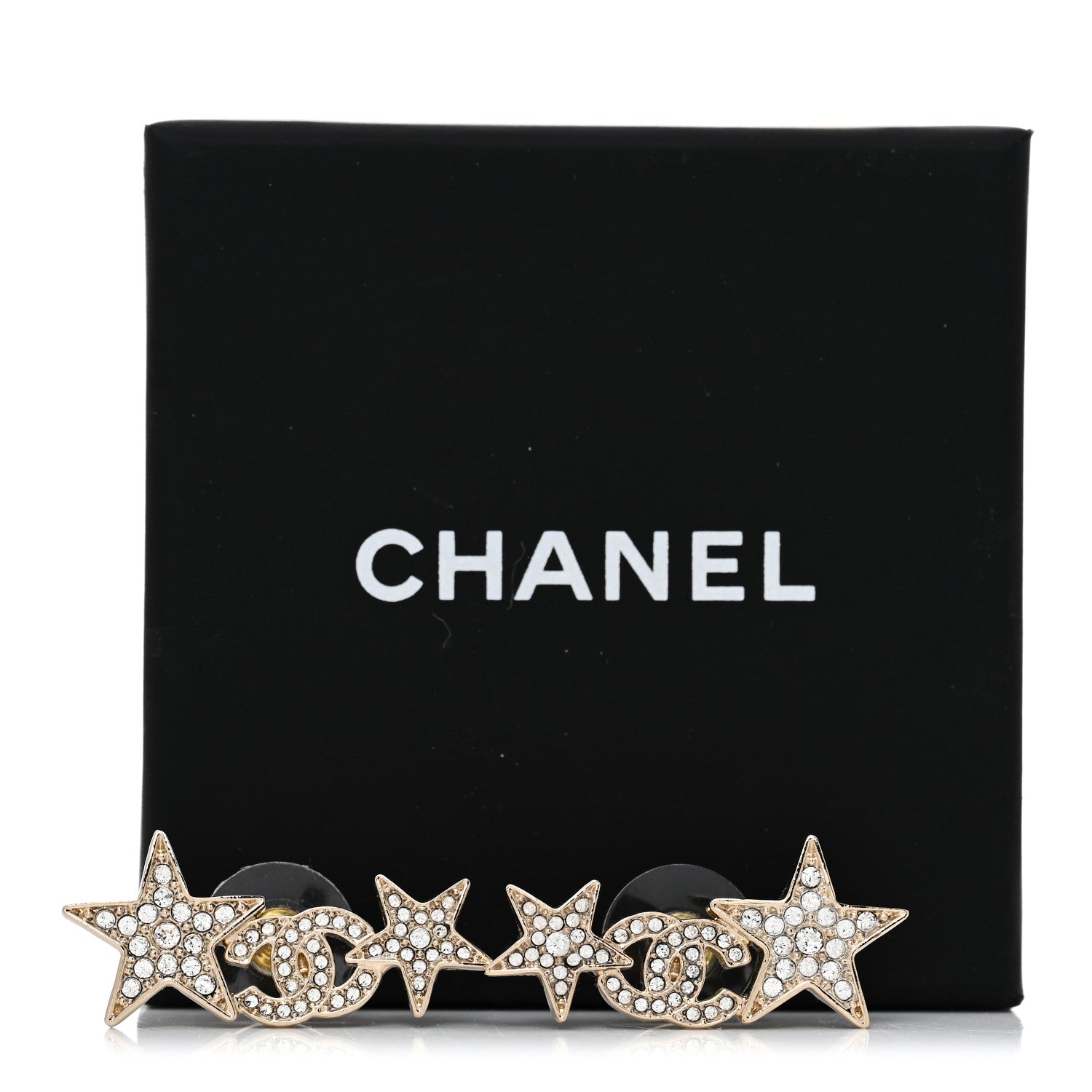 Crystal Star CC Earrings Gold