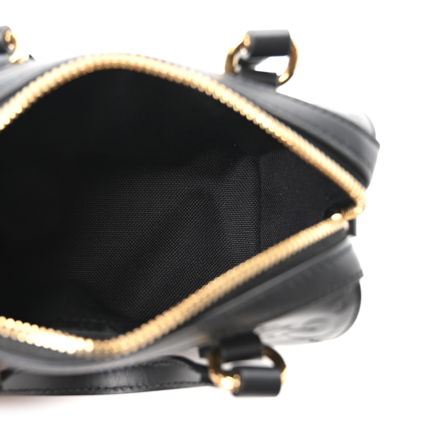 Calfskin Jumbo GG Embossed Super Mini Top Handle Bowler Bag Black
