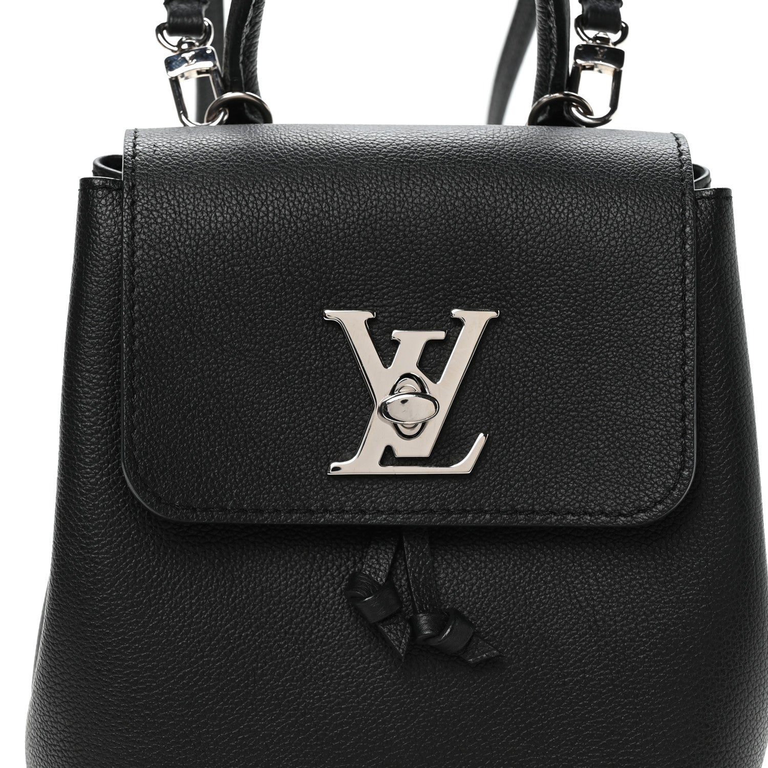 Calfskin Lockme Mini Backpack Black