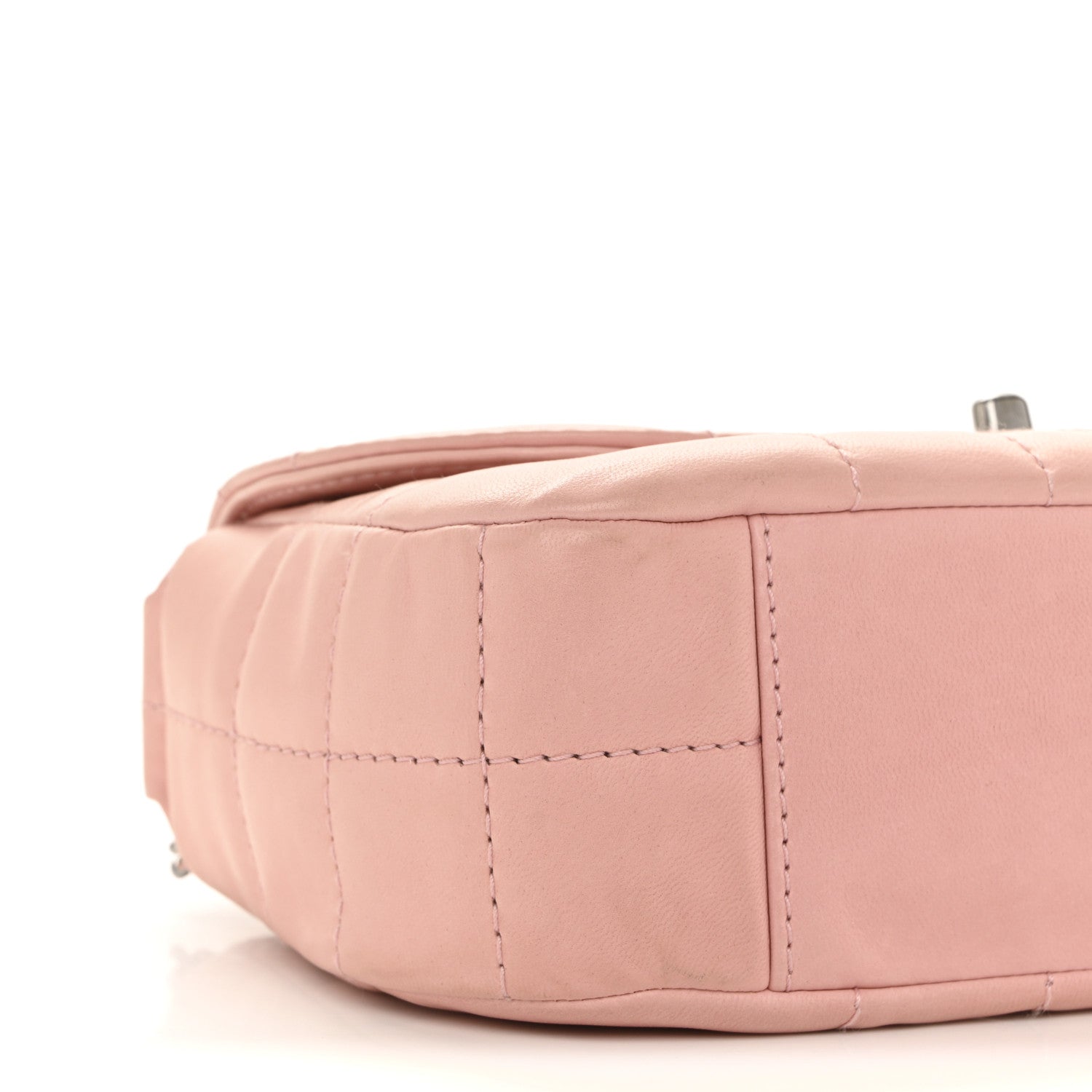 Lambskin Quilted Chocolate Bar 4 Chain Flap Pink