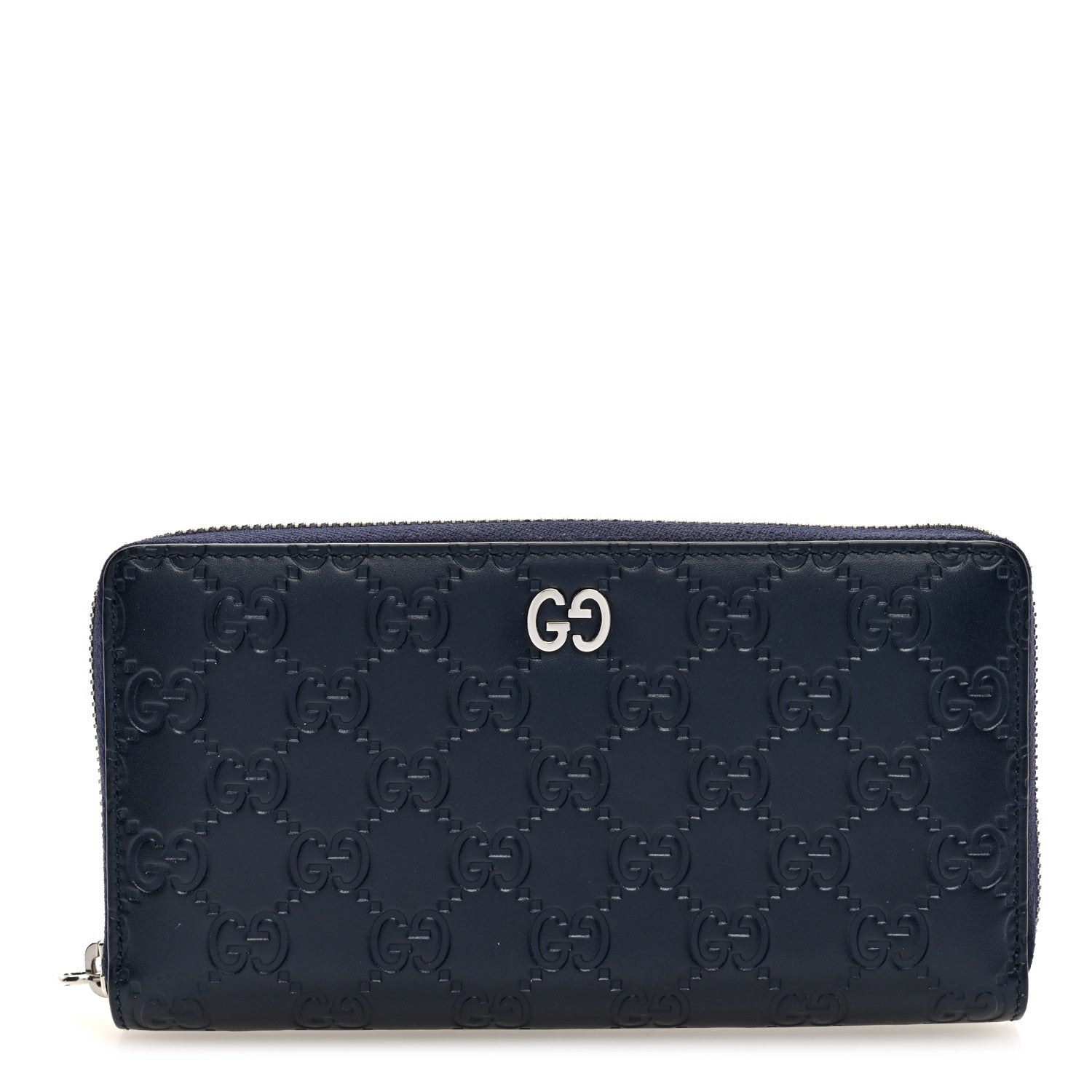 Guccissima Signature Dorian Zip Around Wallet Blue