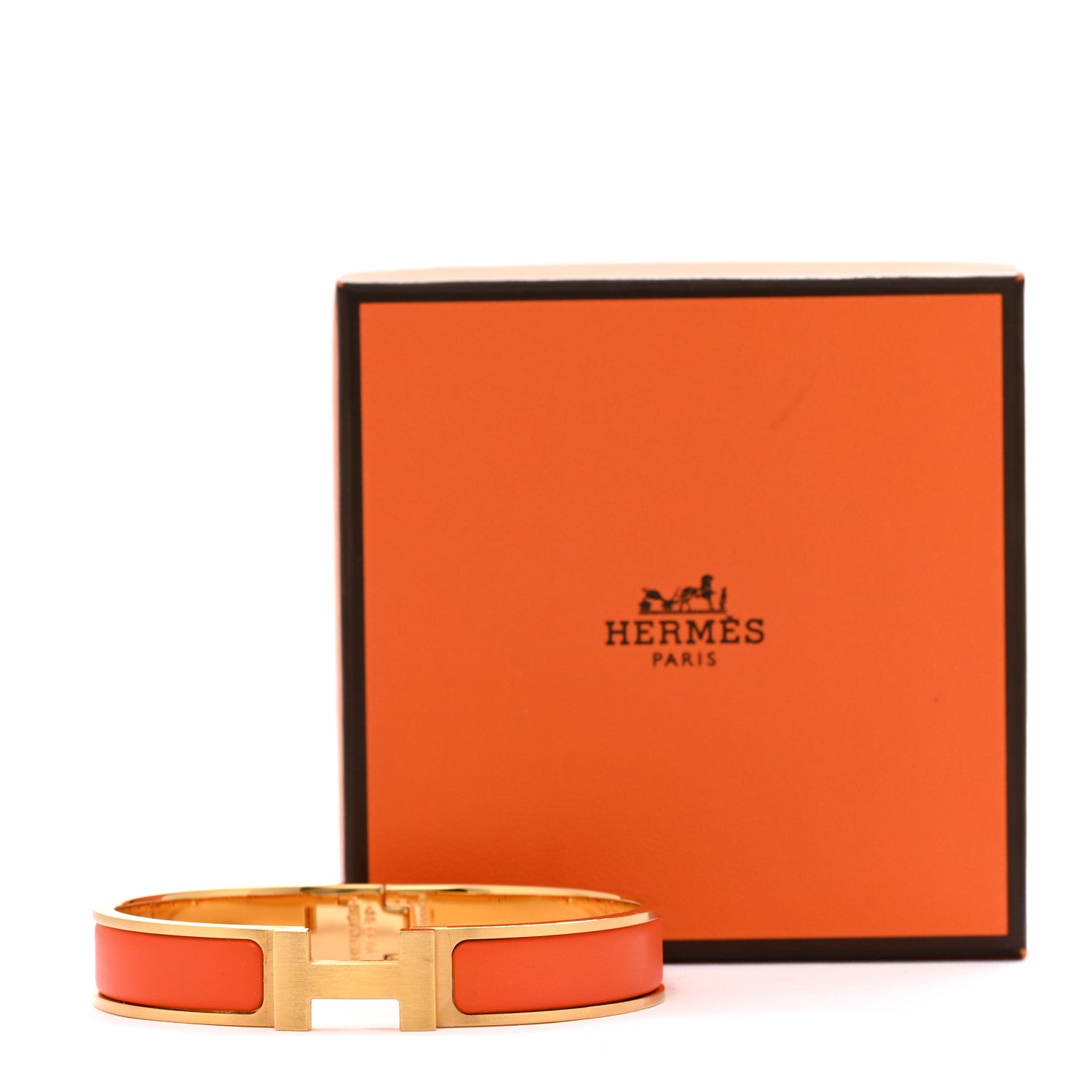 Matte Enamel Narrow Clic Clac HH Bracelet T4 Orange
