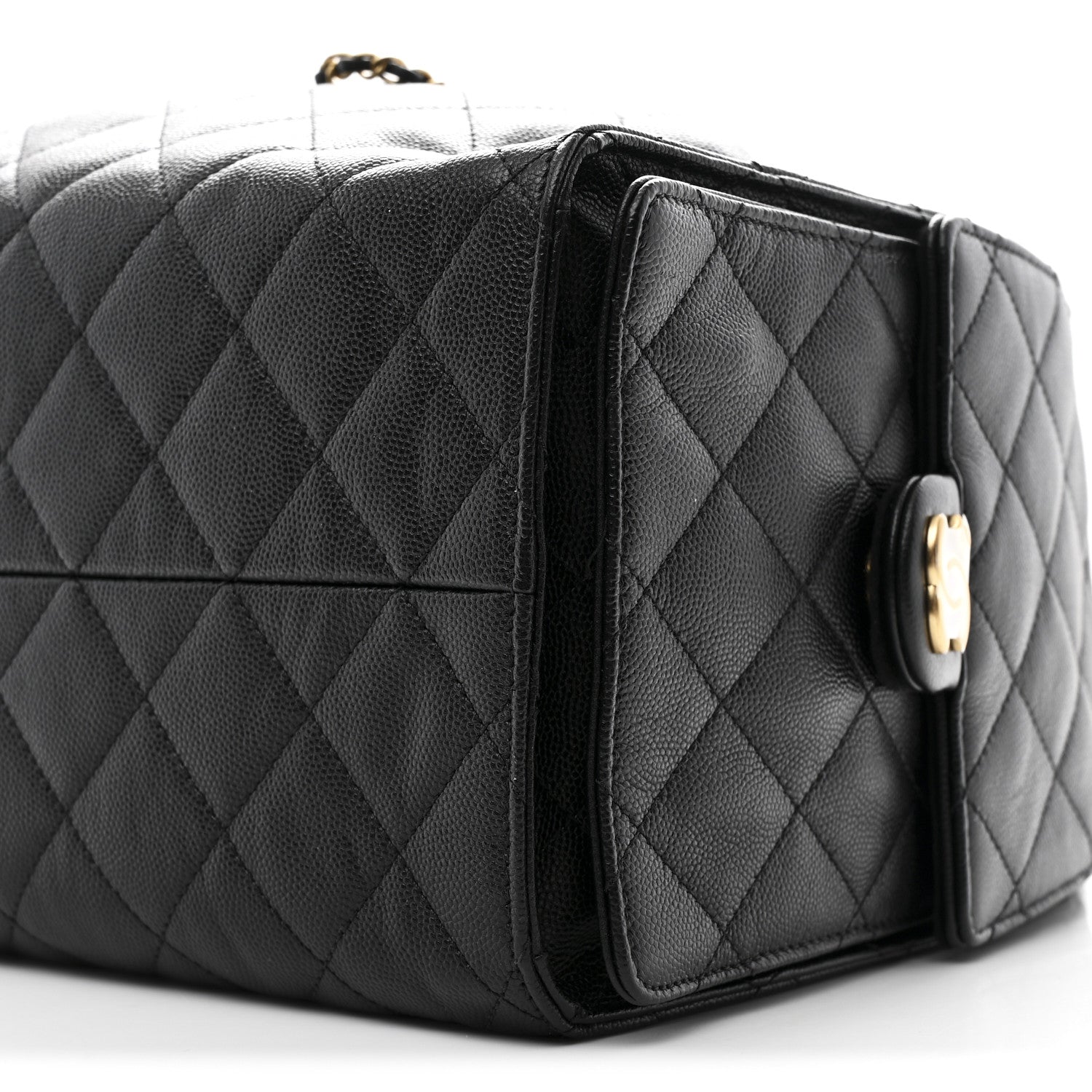 Caviar Quilted Medium Chanel 25 Handbag Black