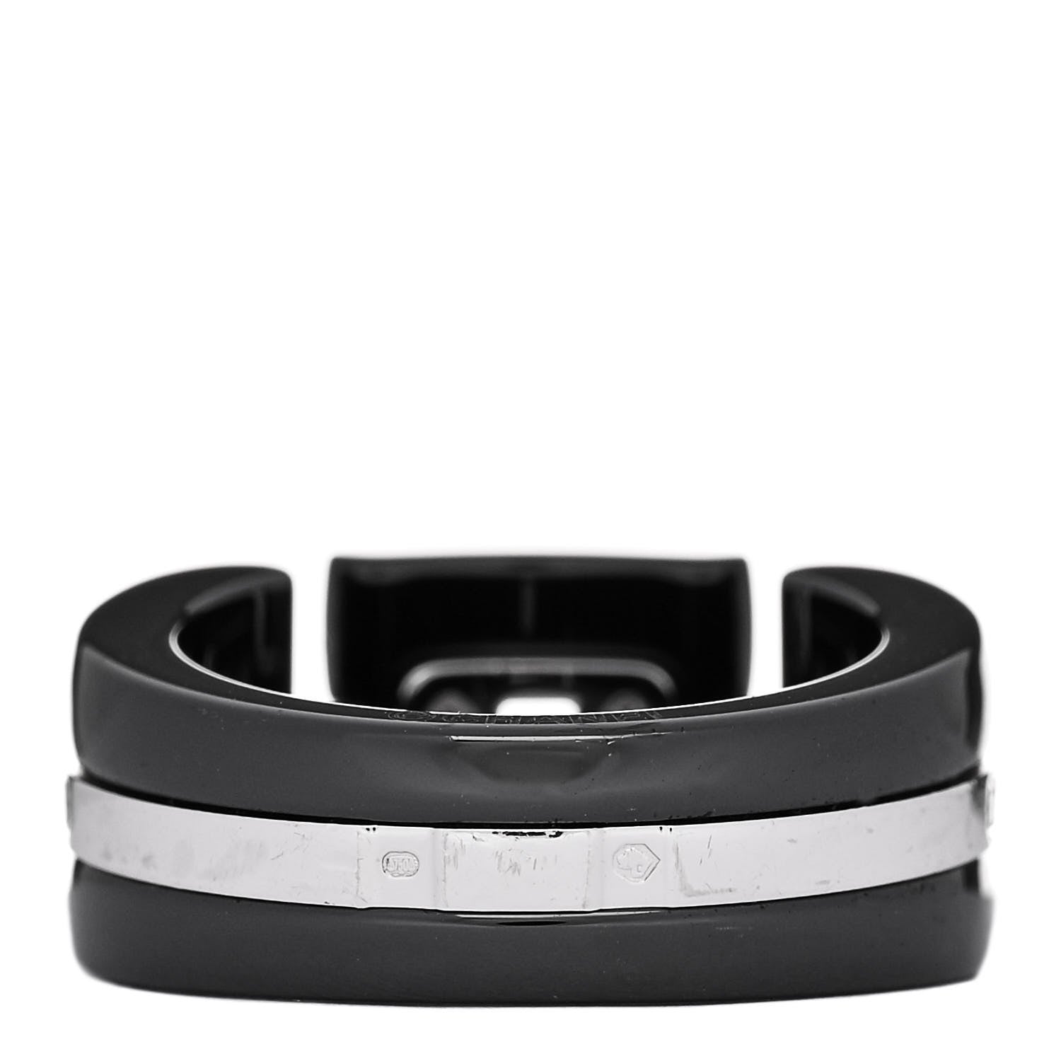 18K White Gold Diamond Black Ceramic Medium Ultra Ring 54 6.75