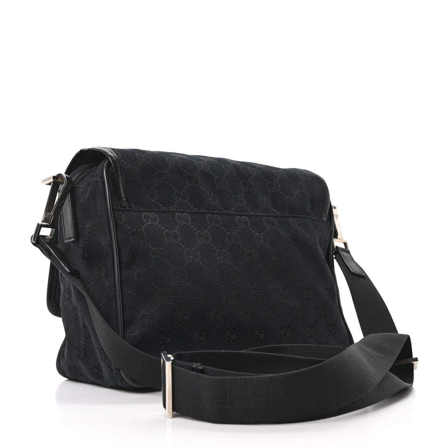 Monogram Flap Pocket Messenger Bag Black