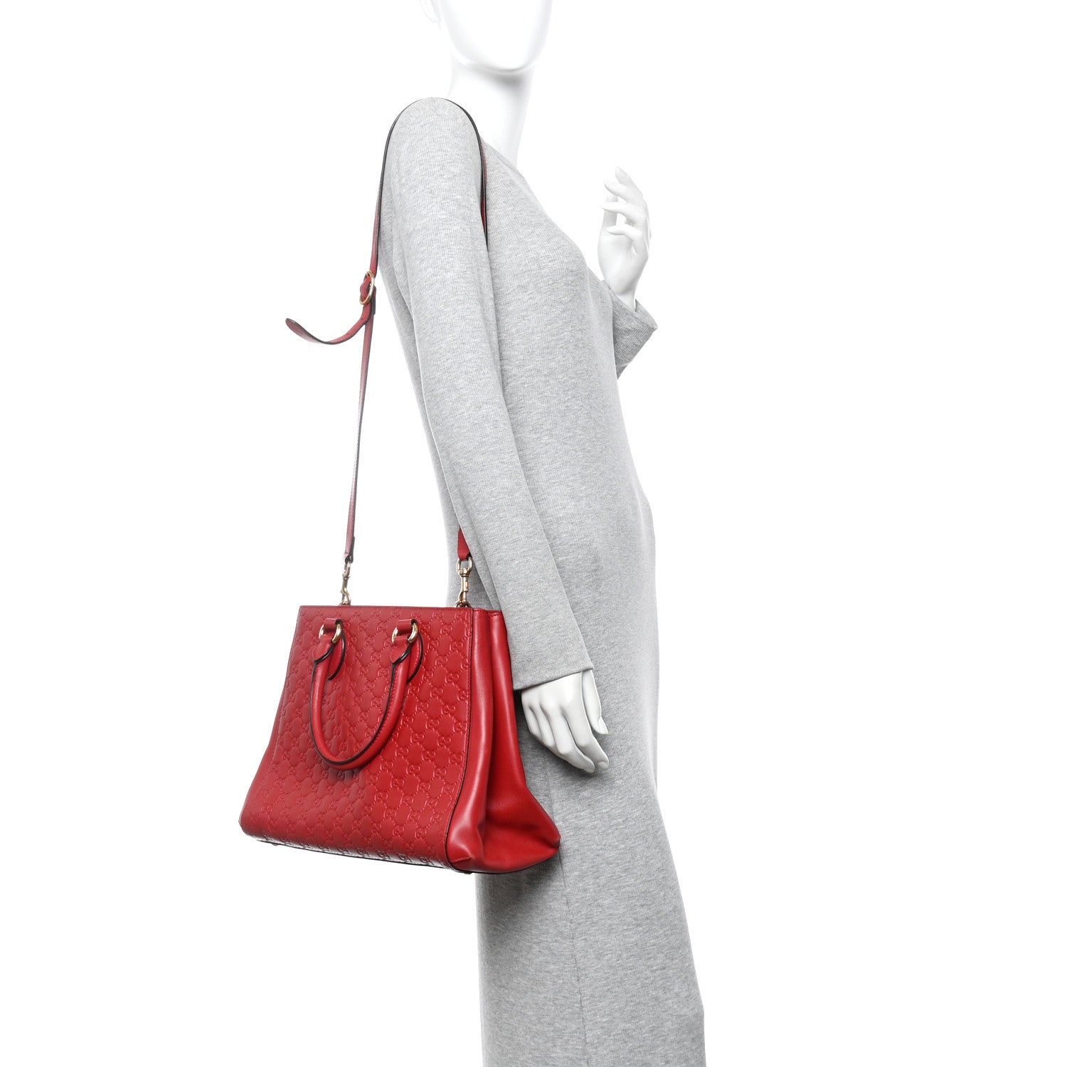 Soft Guccissima Signature Top Handle Tote Bag Red
