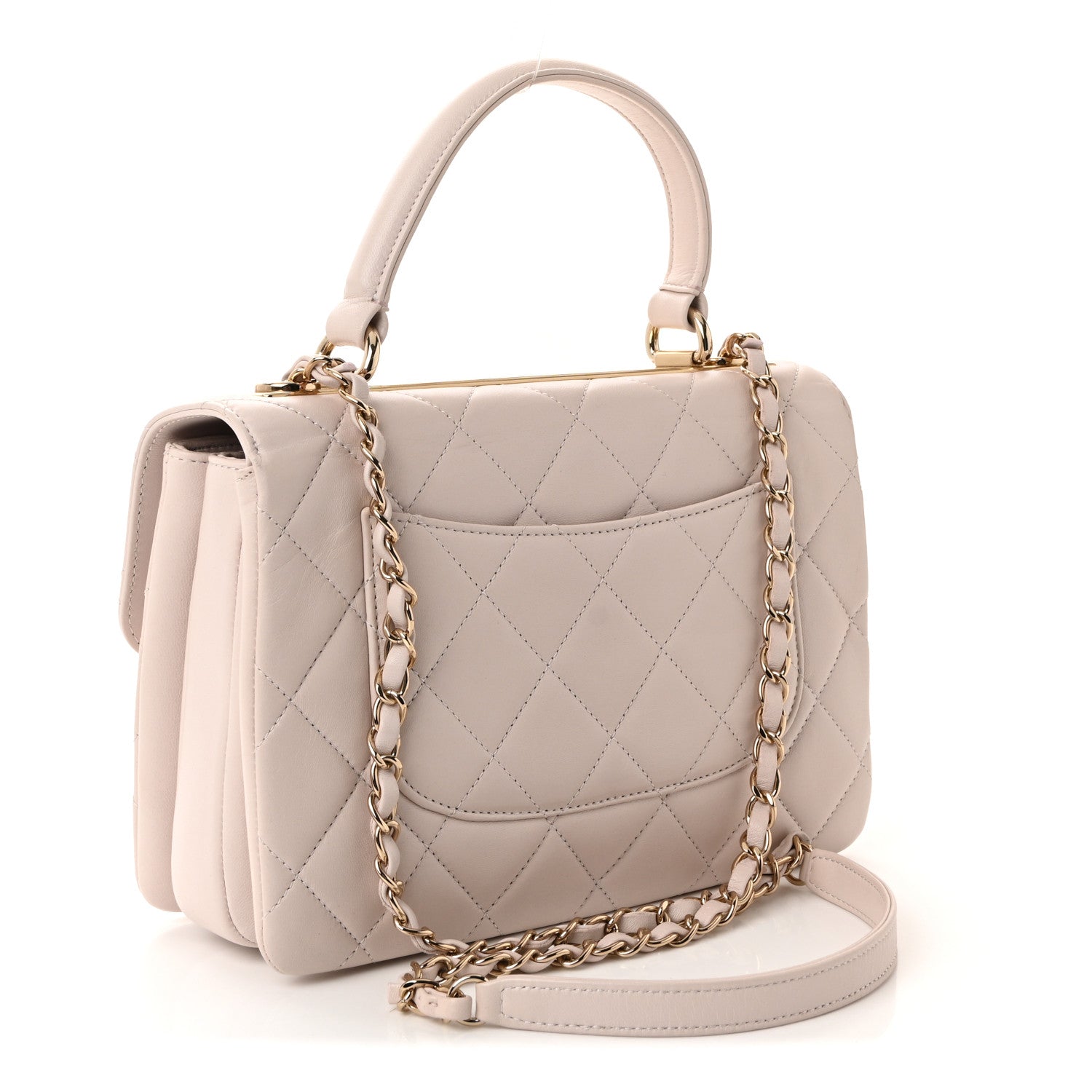 Lambskin Quilted Small Trendy CC Flap Dual Handle Bag Lilas Lilac