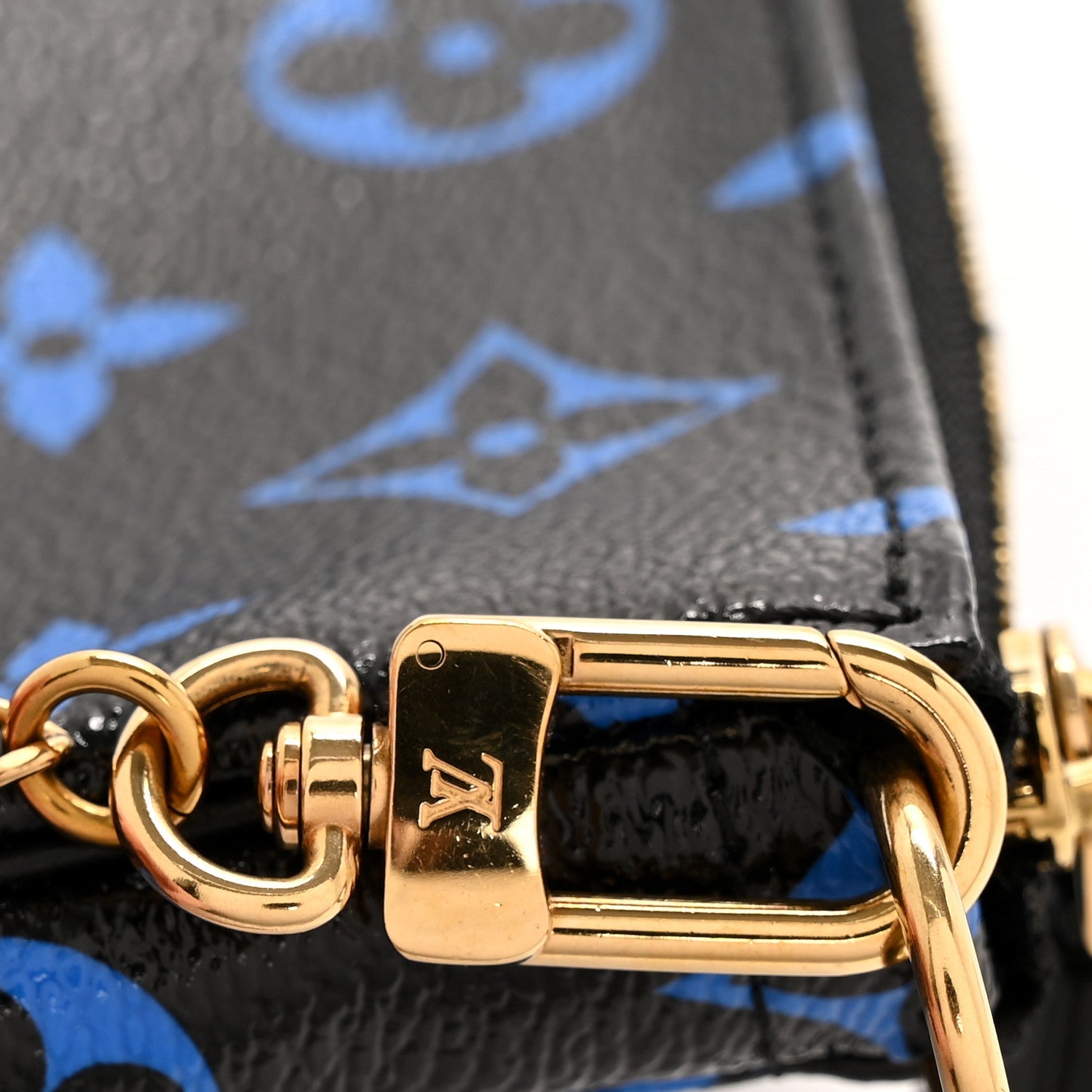 Colored Monogram Mini Pochette Accessories Blue Black