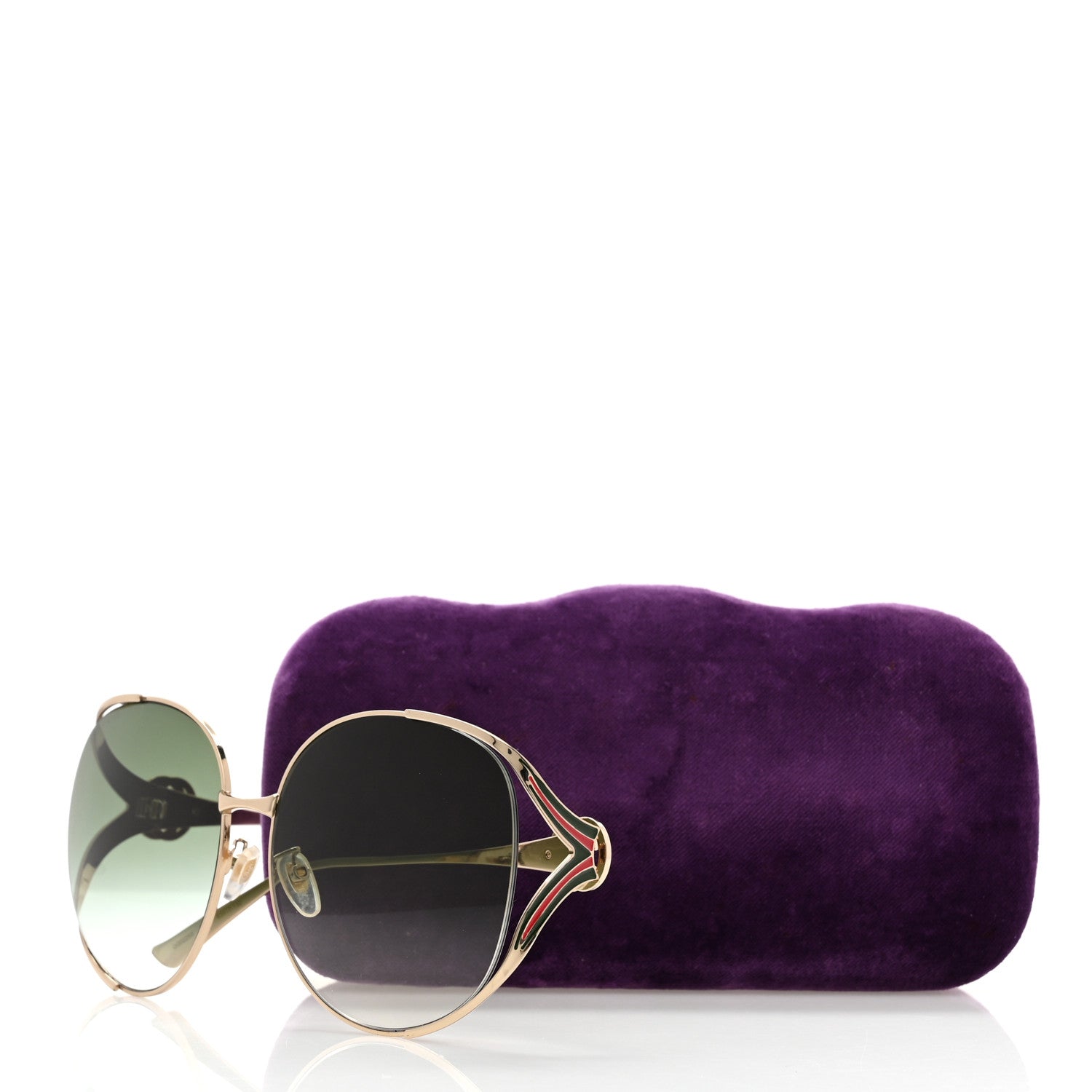 Metal Oversized Round Frame GG0225S Sunglasses Gold