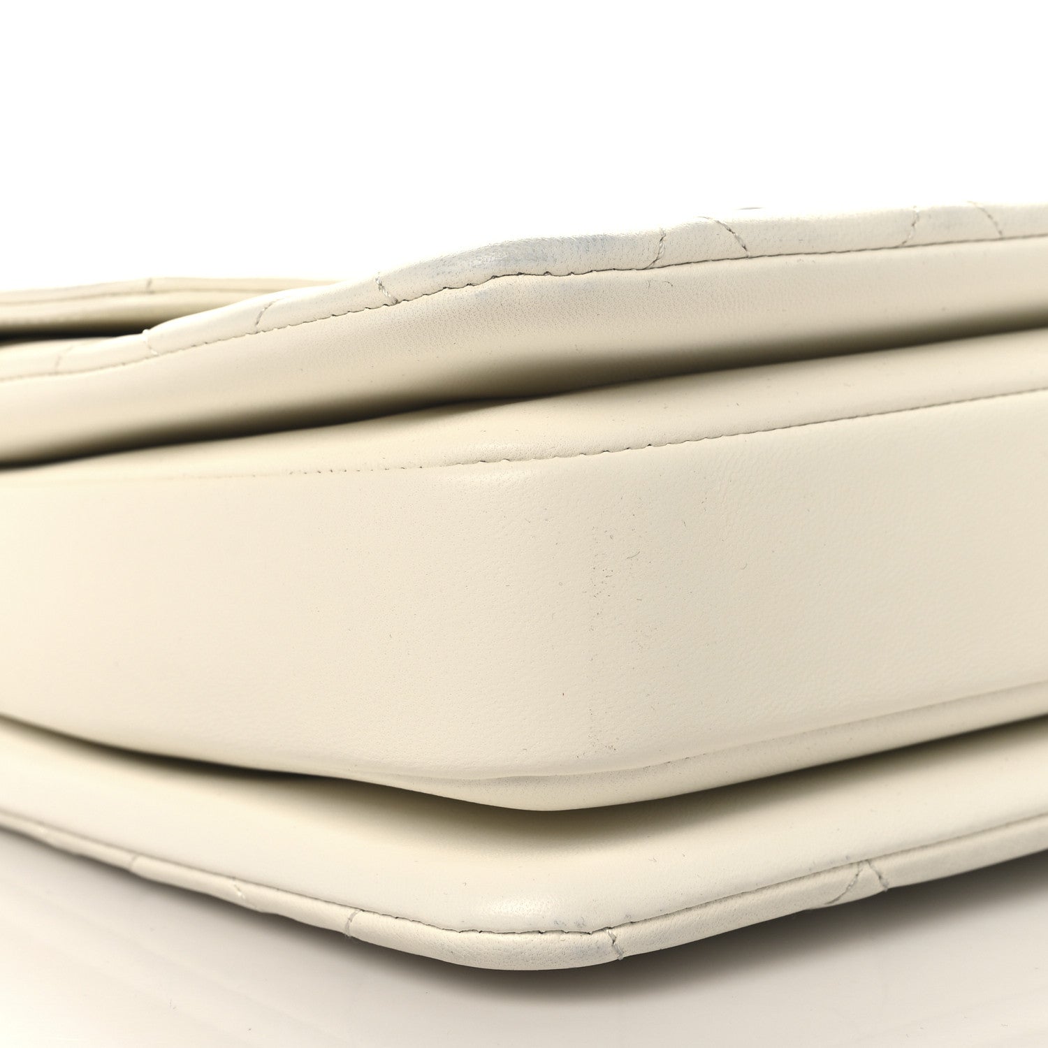 Lambskin Quilted Medium Trendy CC Dual Handle Flap Bag White