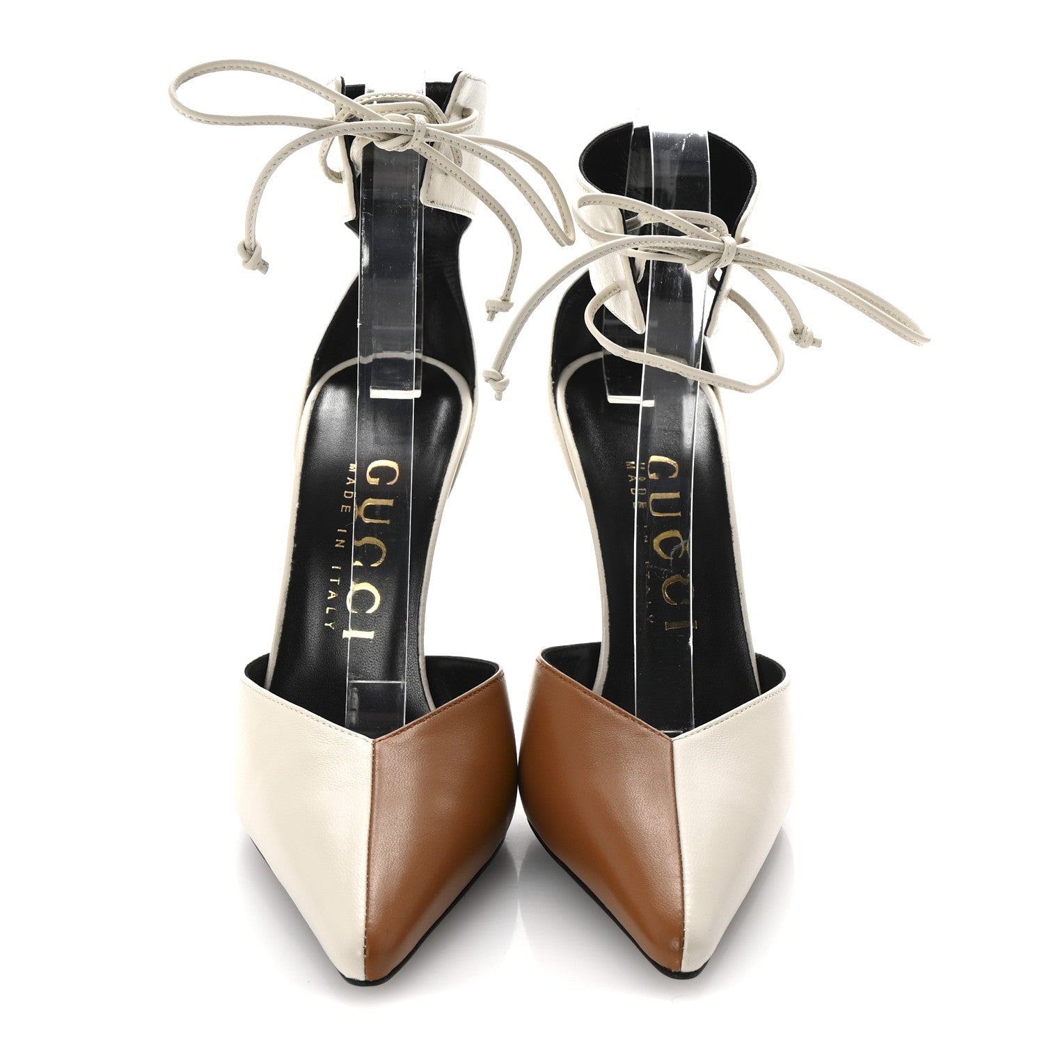 Soft Nappa Priscilla Ankle Cuff Pumps 37.5 Mystic White Harness Brown