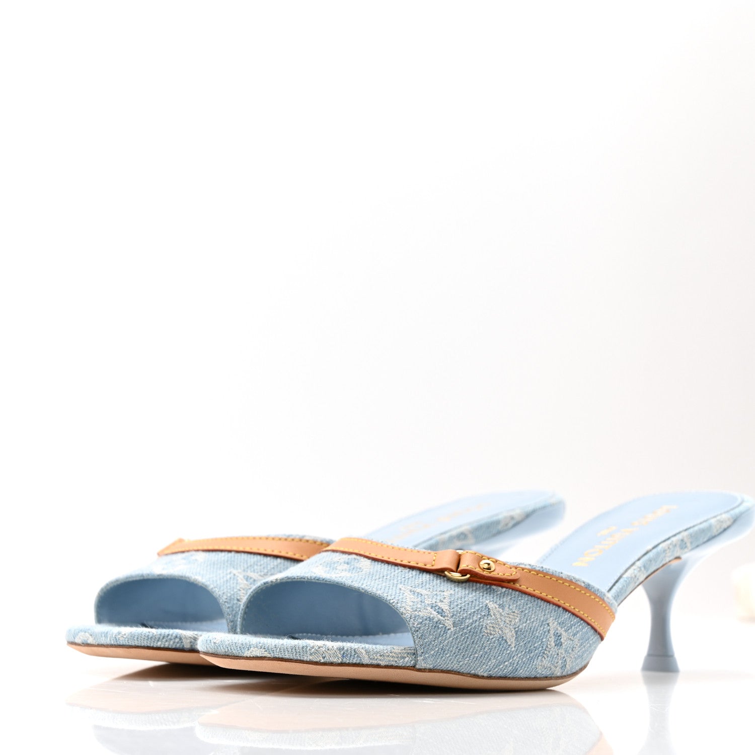 Denim Monogram Neo Revival Mules 39 Light Blue