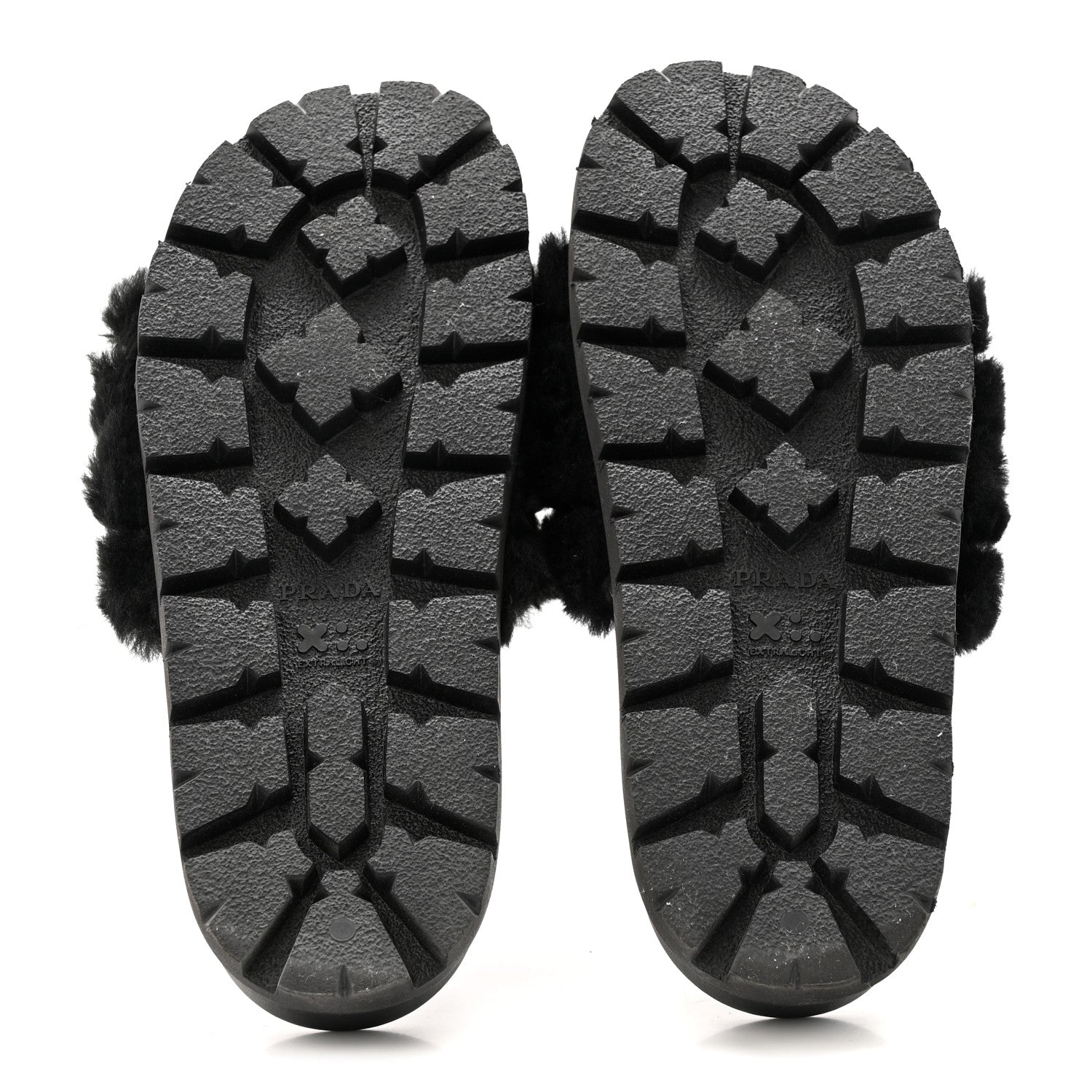 Montone Metal Triangle Logo Lug Sole 20mm Slide Sandals 35 Black