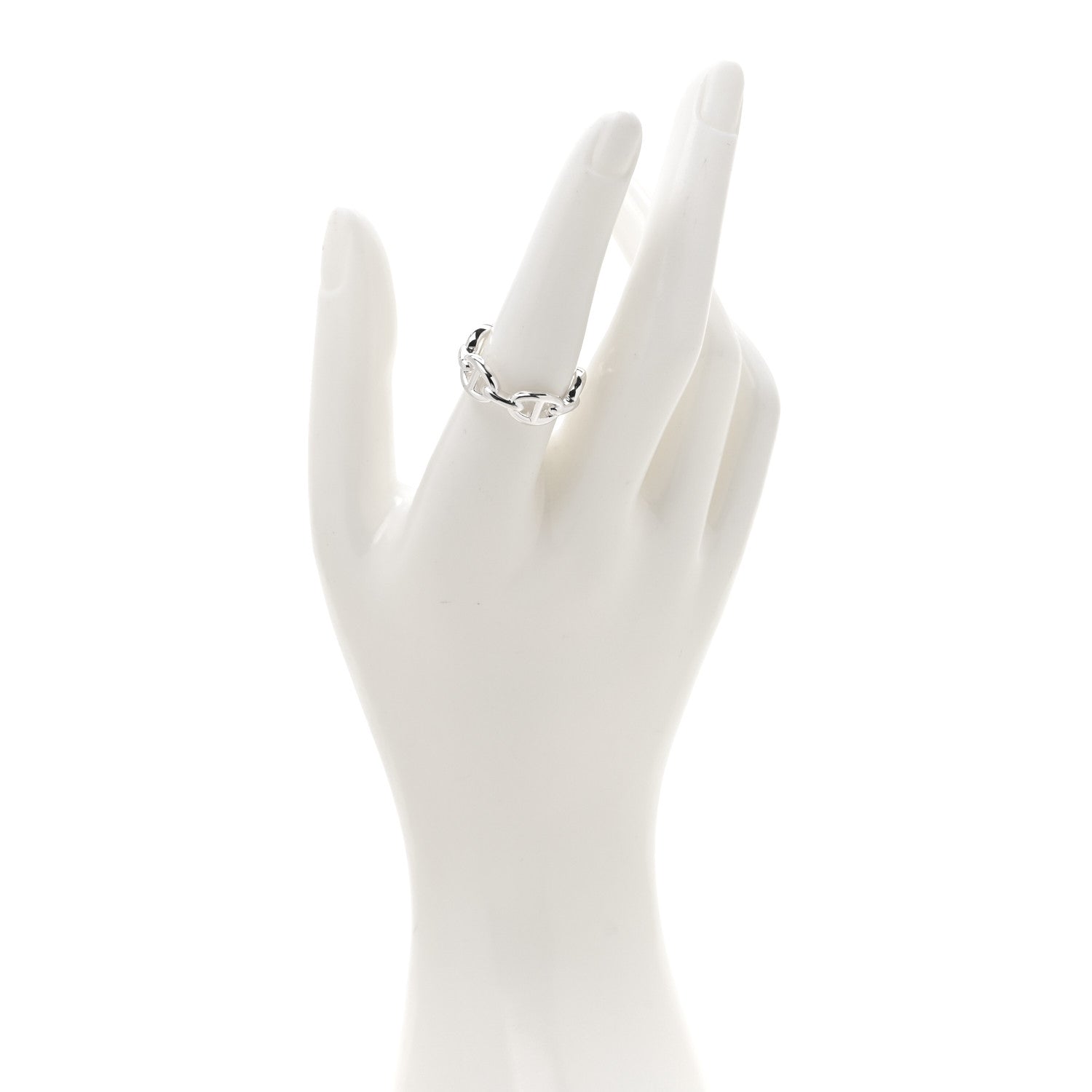 Sterling Silver PM Chaine d'Ancre Enchainee Band Ring 56 7.5