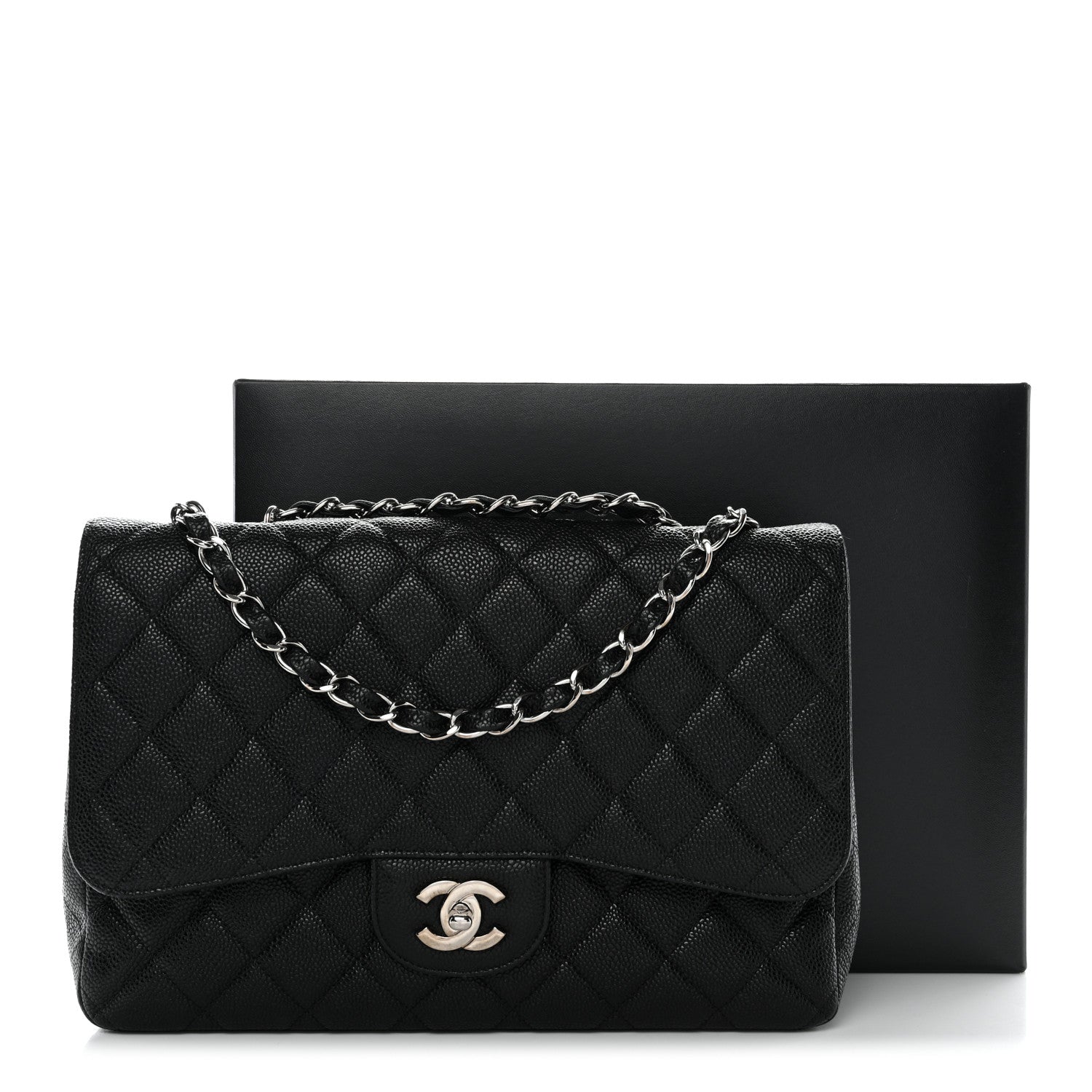 Caviar Quilted Jumbo Single Flap Black