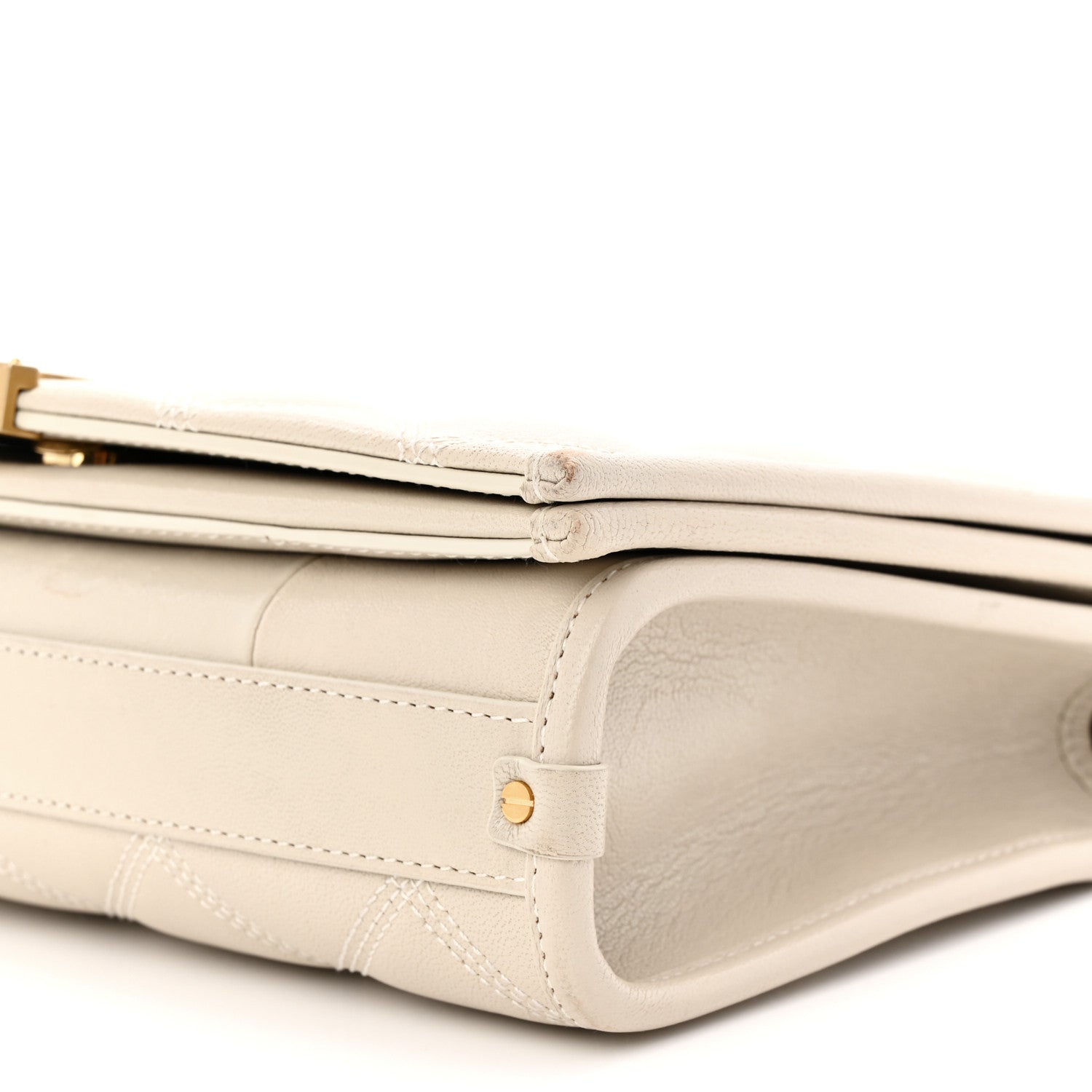 Lambskin Quilted Mini Becky Chain Bag Crema Soft