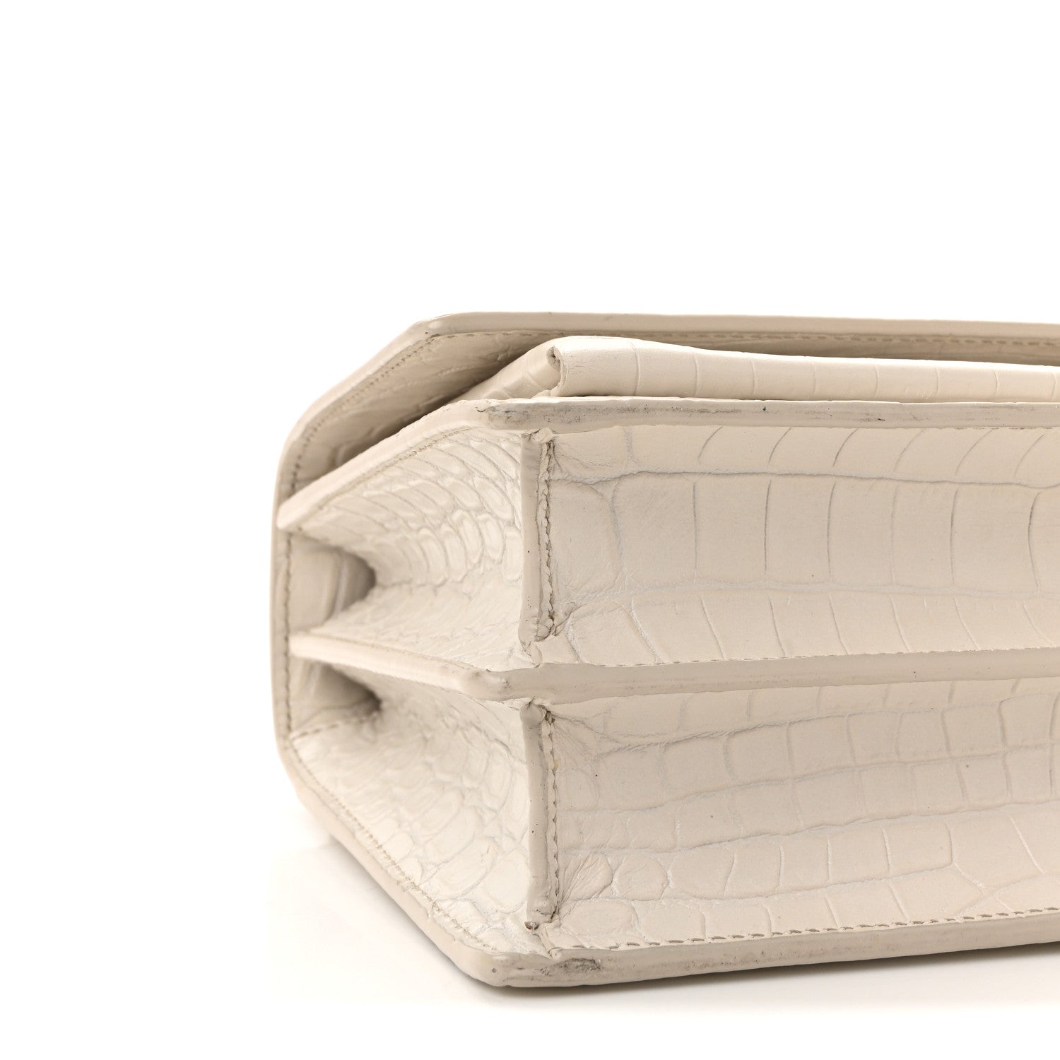 Calfskin Crocodile Embossed Medium Monogram Sunset Blanc Vintage