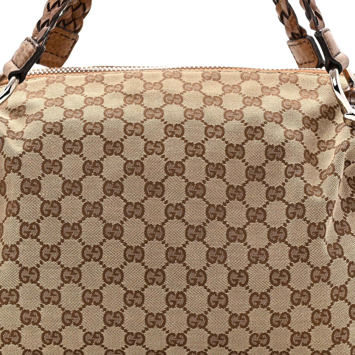 Monogram Bamboo Bar Medium Tote Brown