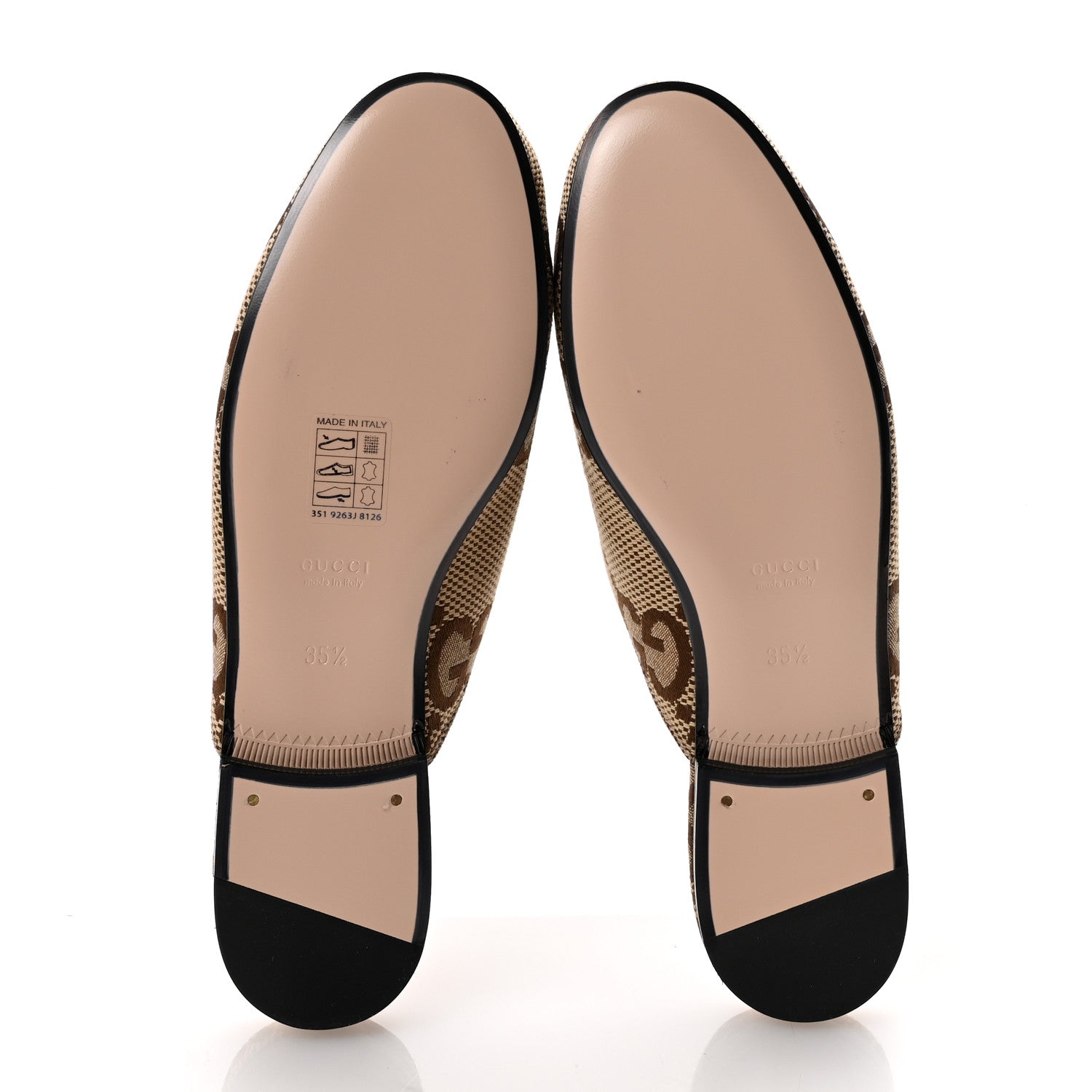 Monogram Jumbo GG Malaga Kid Womens Princetown Slippers 35.5 Camel Ebony New Acero Beige