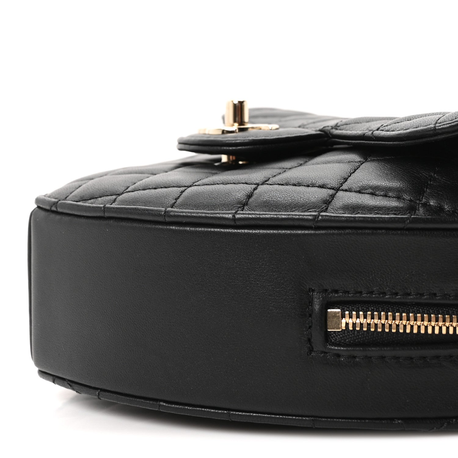 Lambskin Quilted Large CC In Love Heart Bag Black
