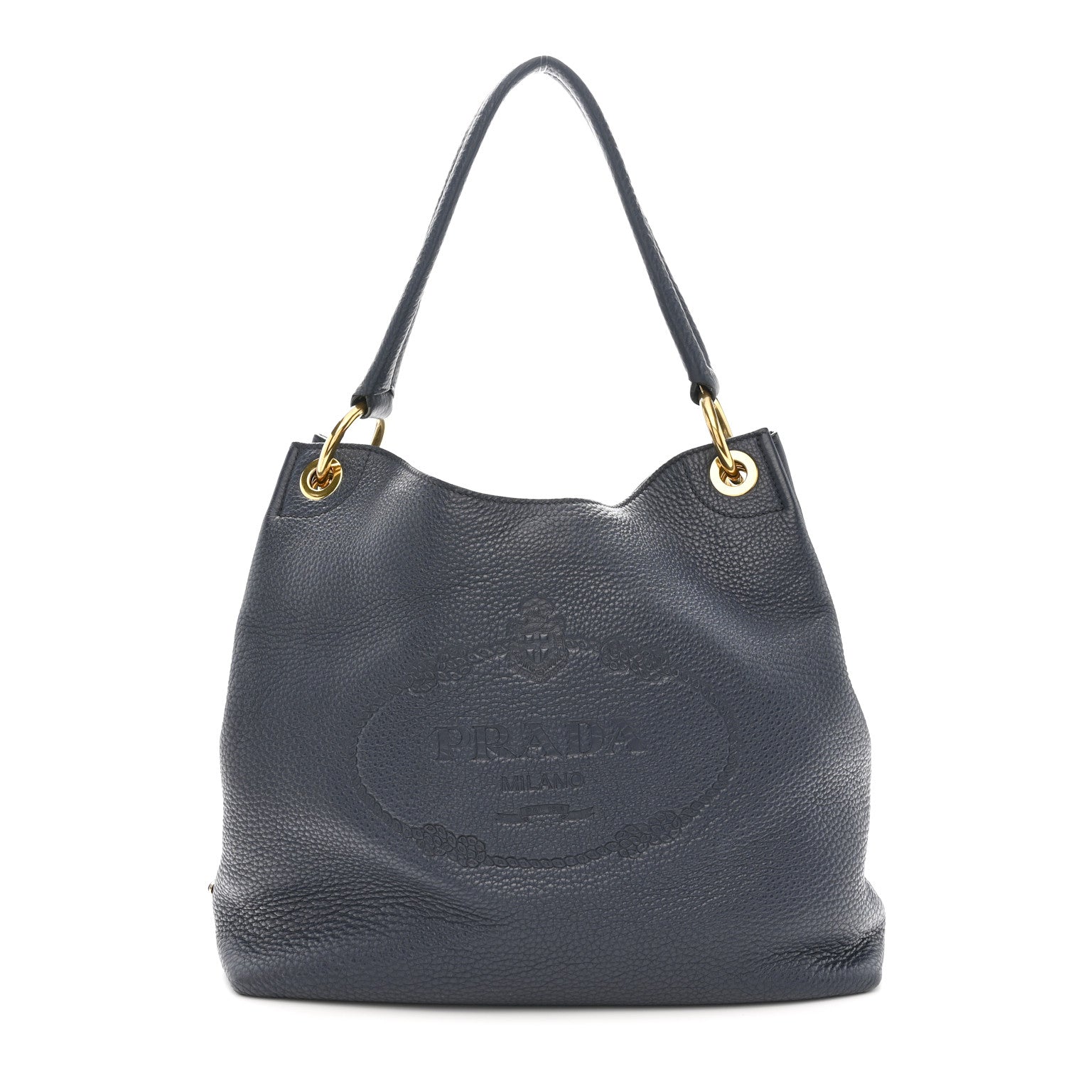 Vitello Phenix Embossed Logo Hobo Baltico