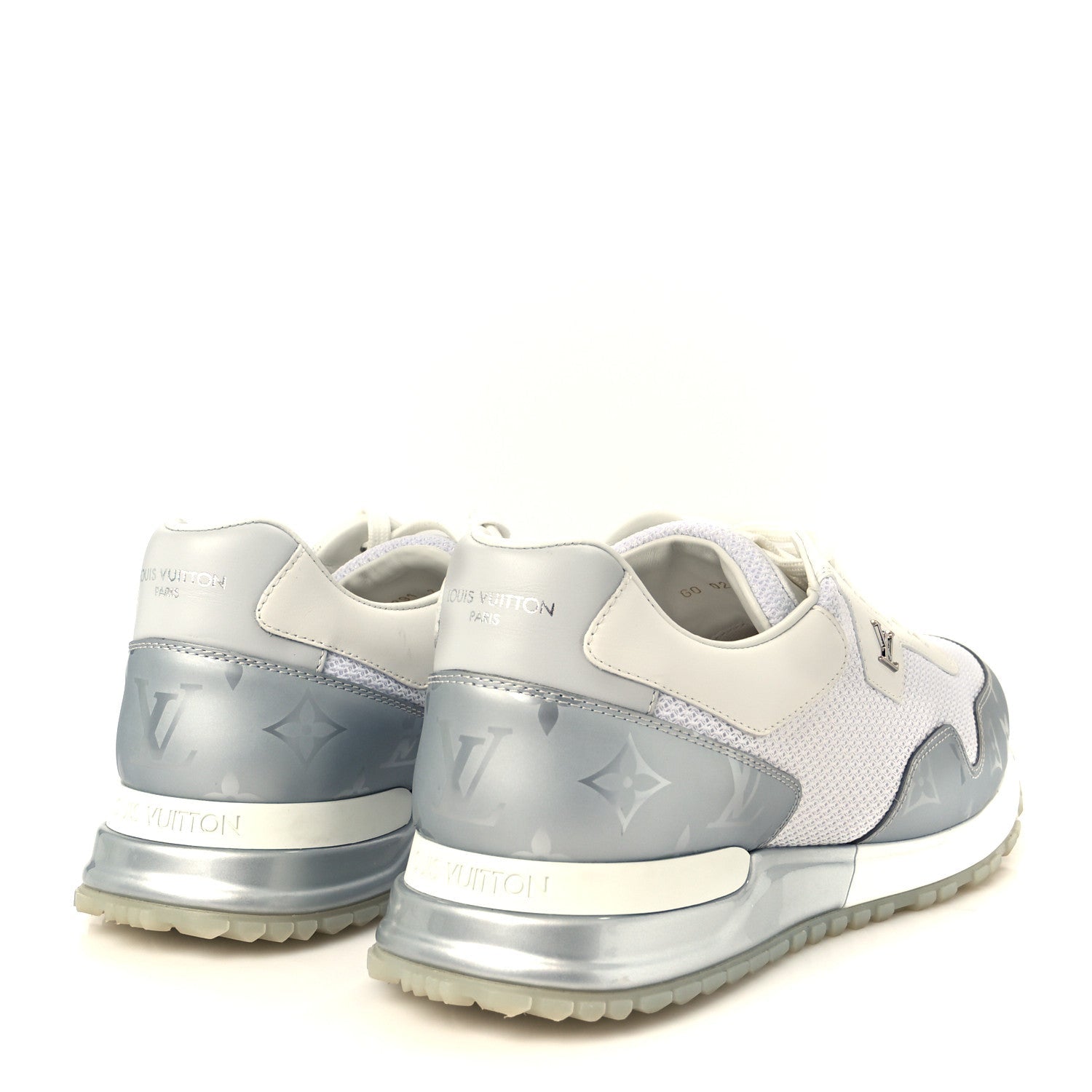 Technical Mesh Metallic Monogram Mens Run Away Sneakers 7 White