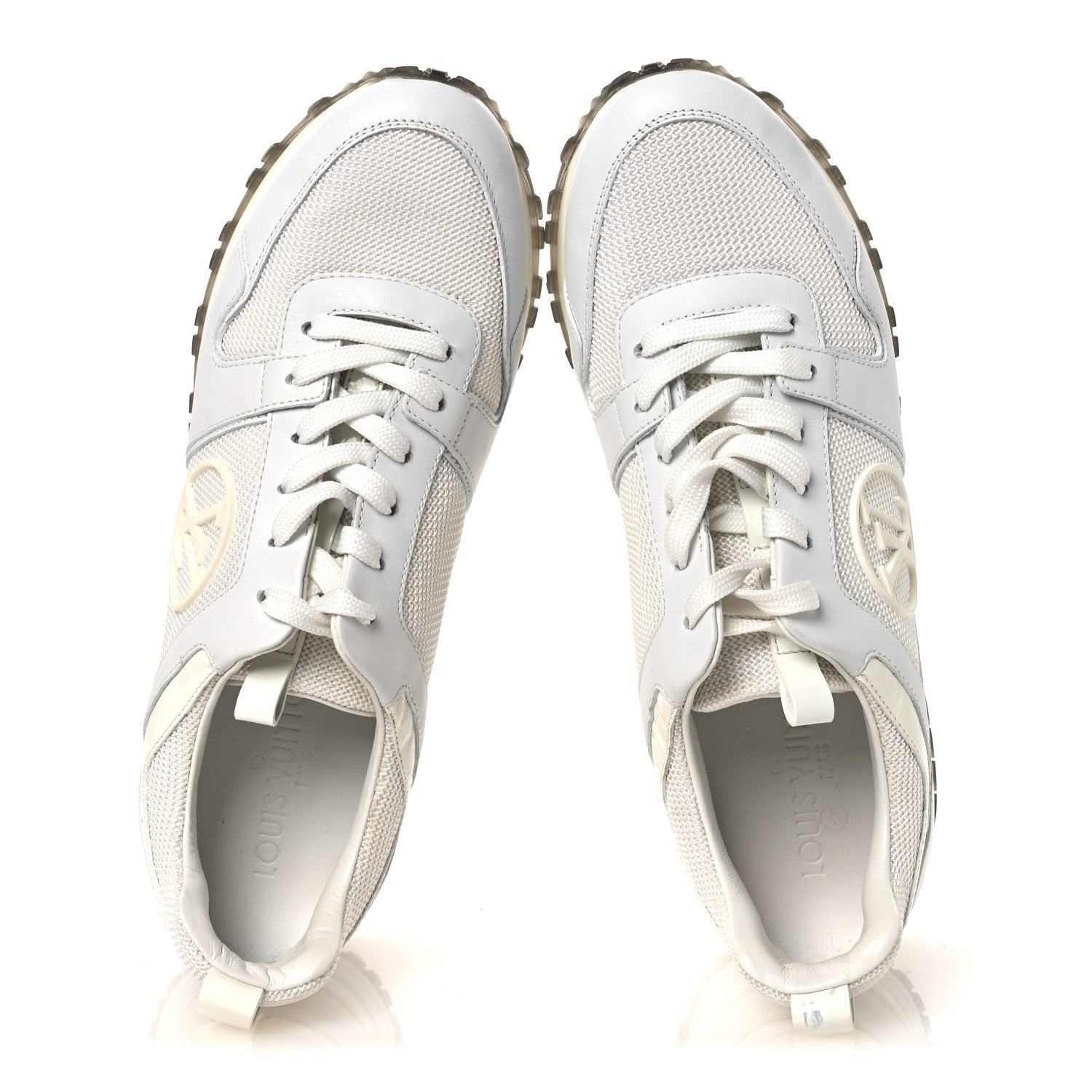 Calfskin Mesh Run Away Sneakers 37.5 White