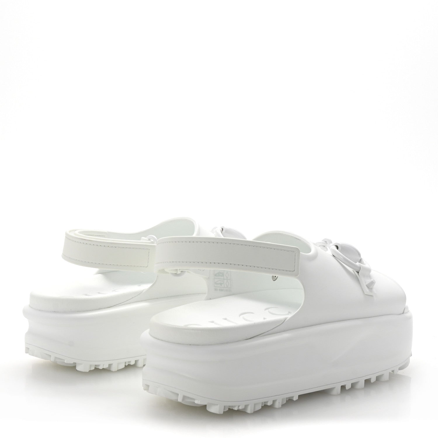 Soft Rubber Horsebit Touch Womens Strapped Sandals 37 Great White