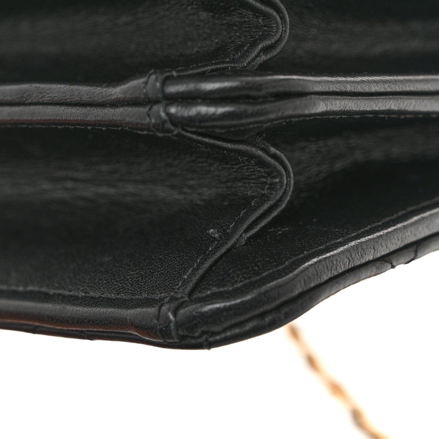 Lambskin Quilted Chain Top Handle Clutch With Chain Black