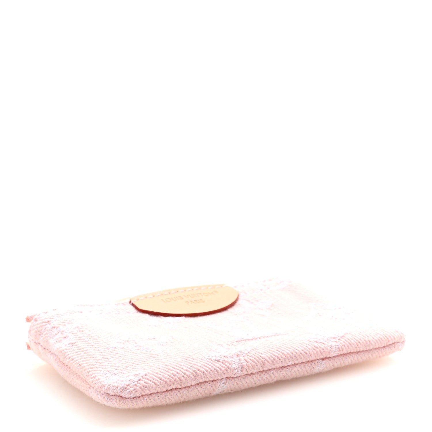 Monogram Denim Key Pouch Washed Pink