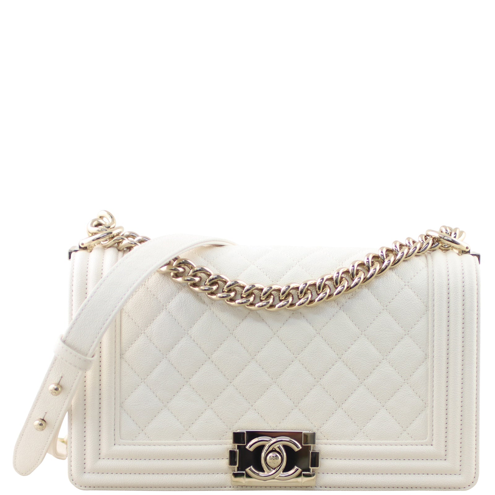Chanel Boy Old Medium | White