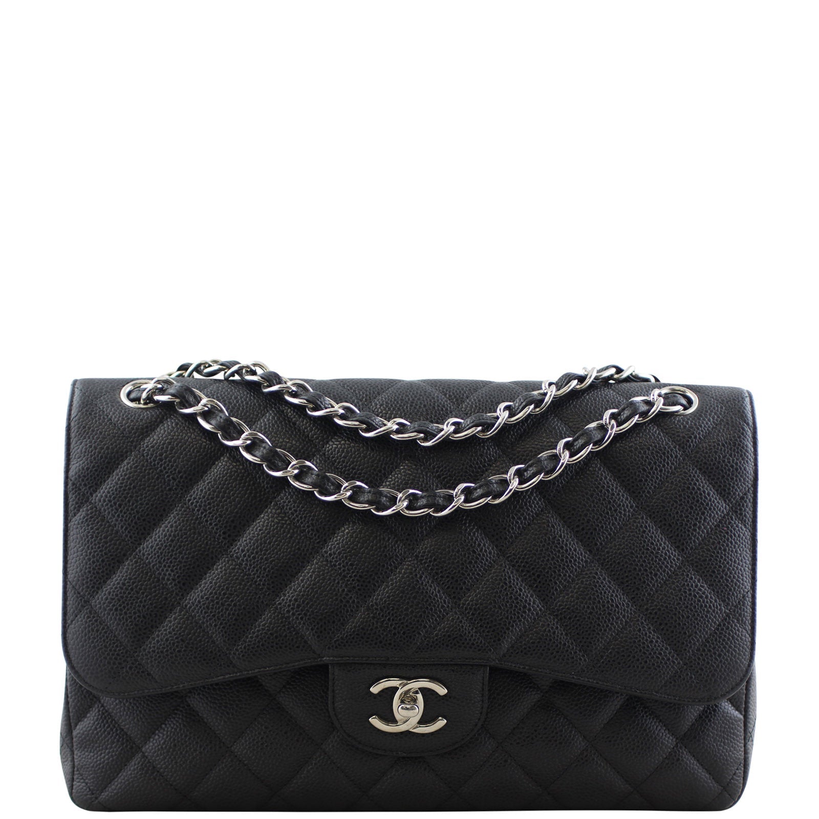 Chanel Classic Double Flap Jumbo  | Black Caviar 16 Series