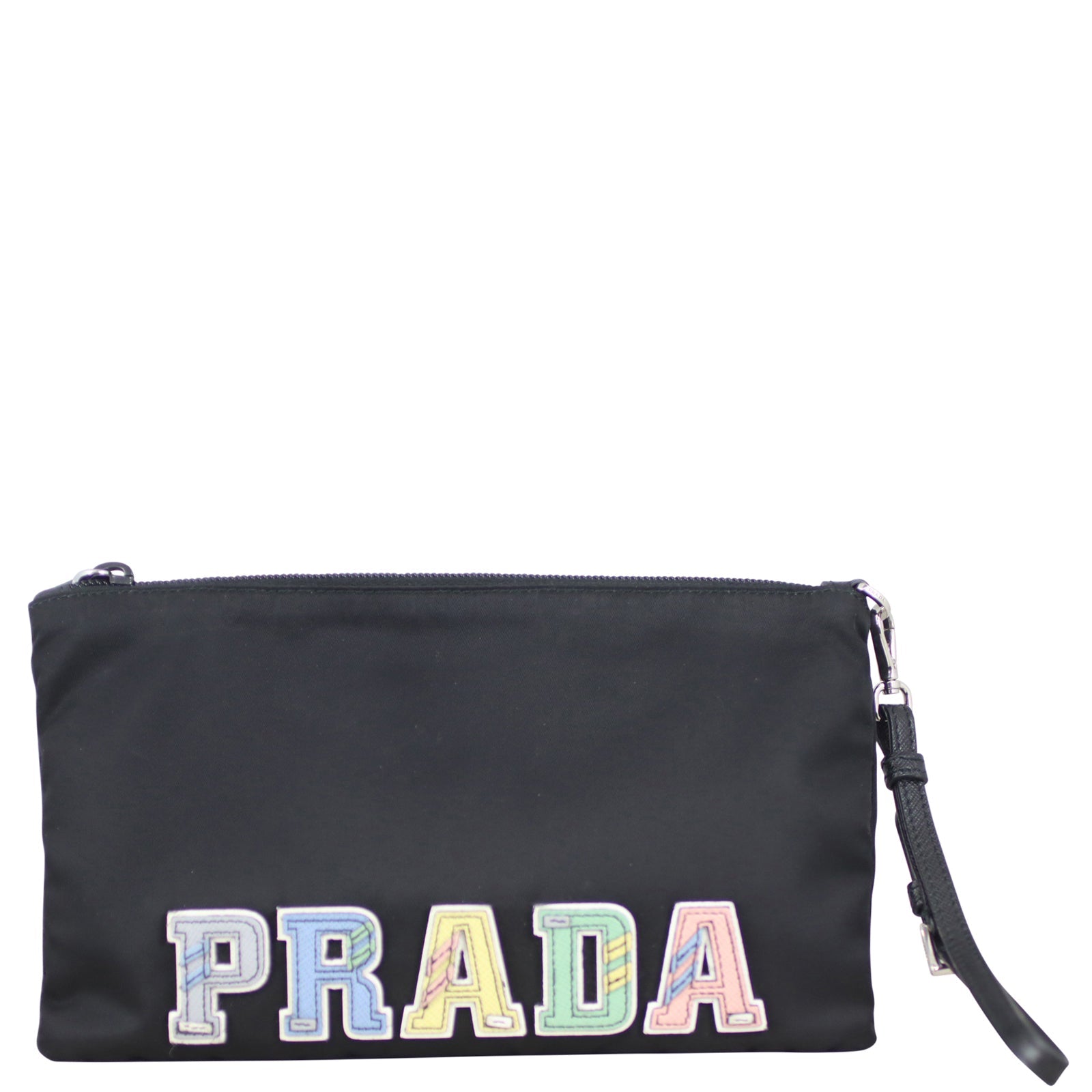 Prada Nylon Nero Letter Wristlet