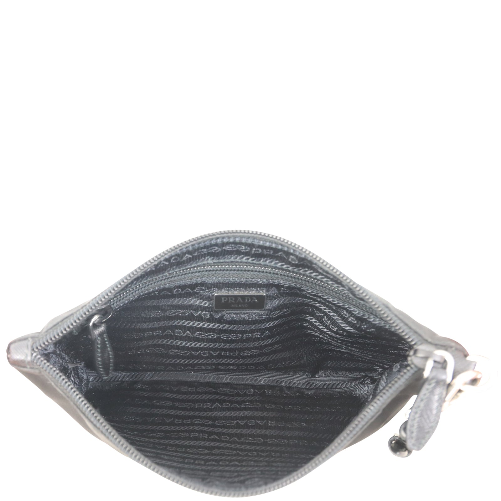 Prada Nylon Nero Letter Wristlet