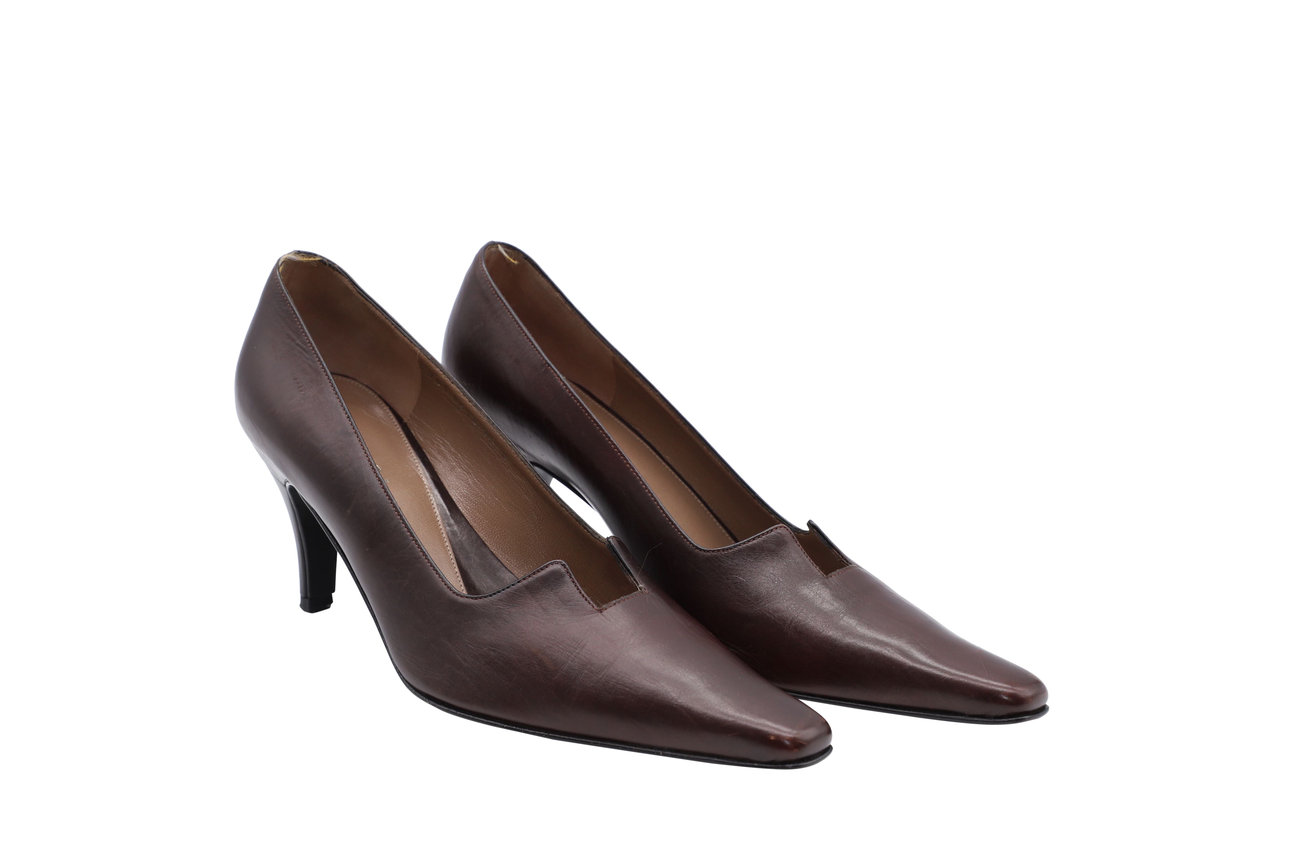 Women's Gucci 75mm Pumps in Brown Leather