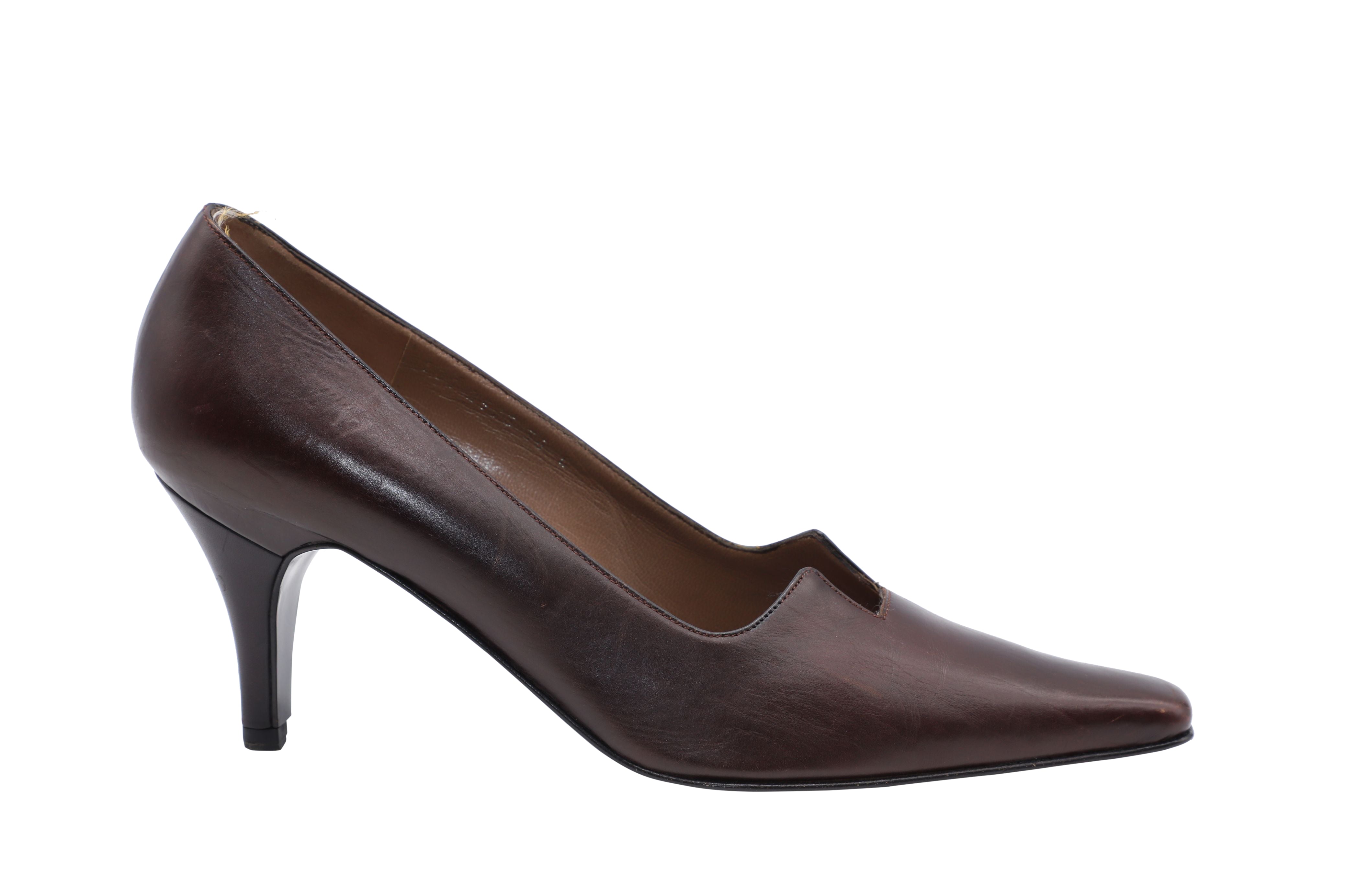 Women's Gucci 75mm Pumps in Brown Leather