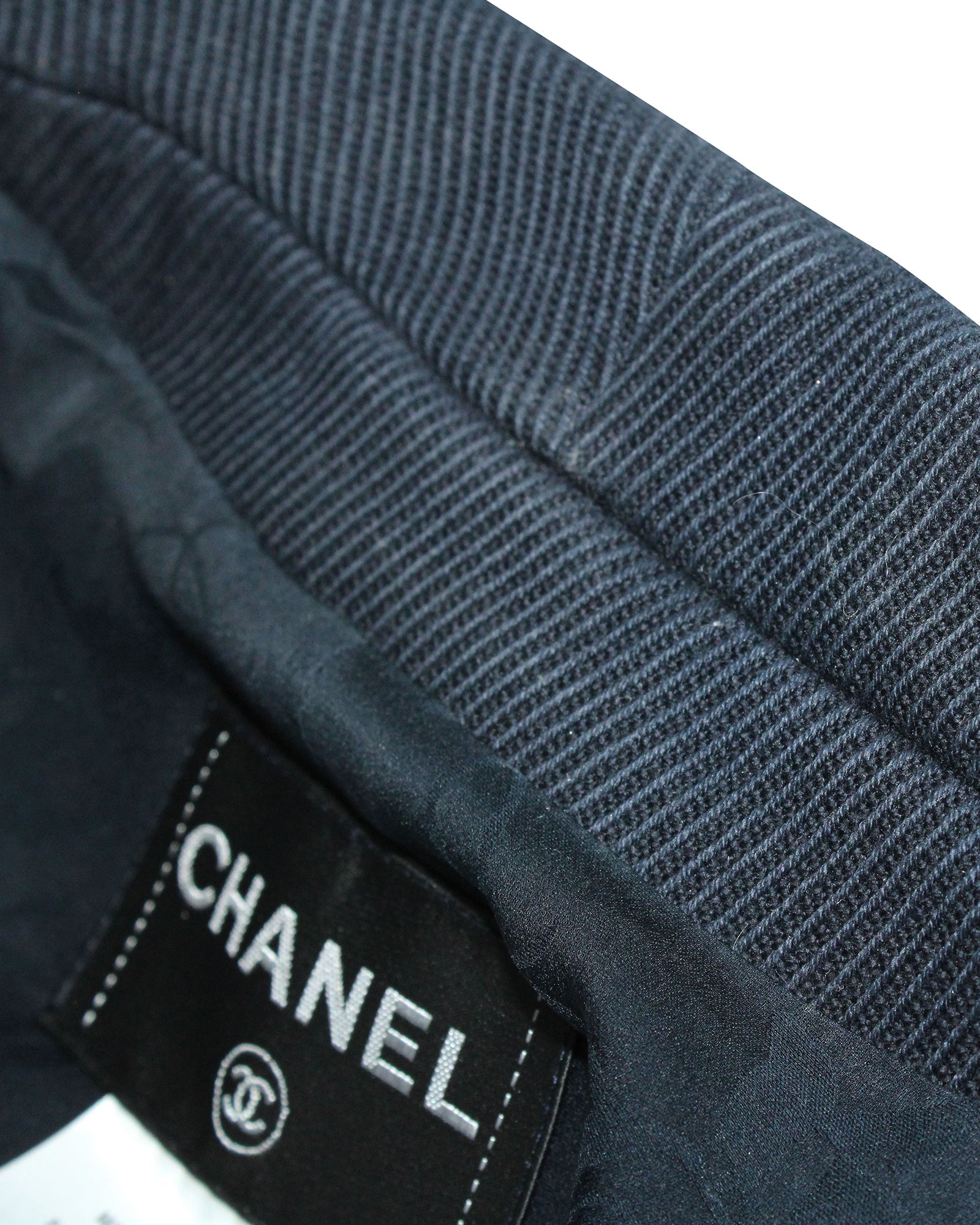 Women's Chanel 2015 Buttoned Blazer in Navy Blue Wool