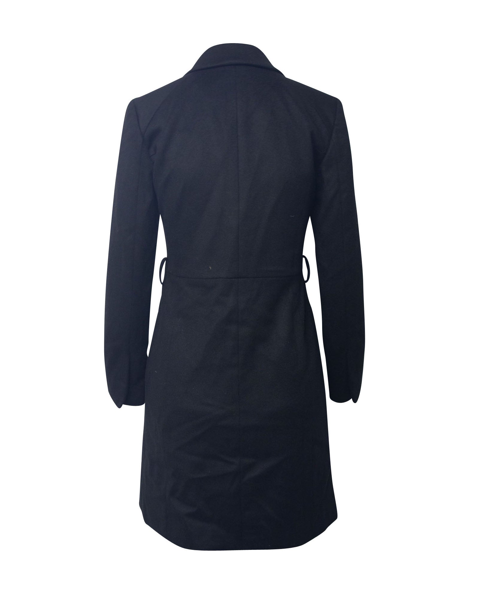 Women's Gucci Coat with Peak Lapel Collar in Black Cupro
