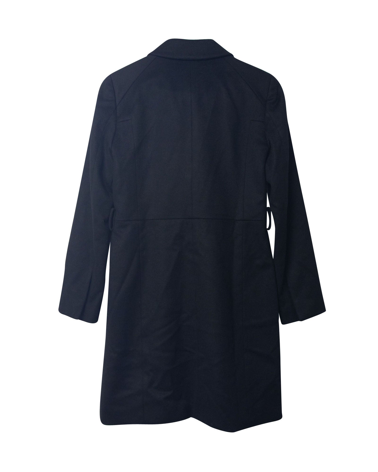 Women's Gucci Coat with Peak Lapel Collar in Black Cupro