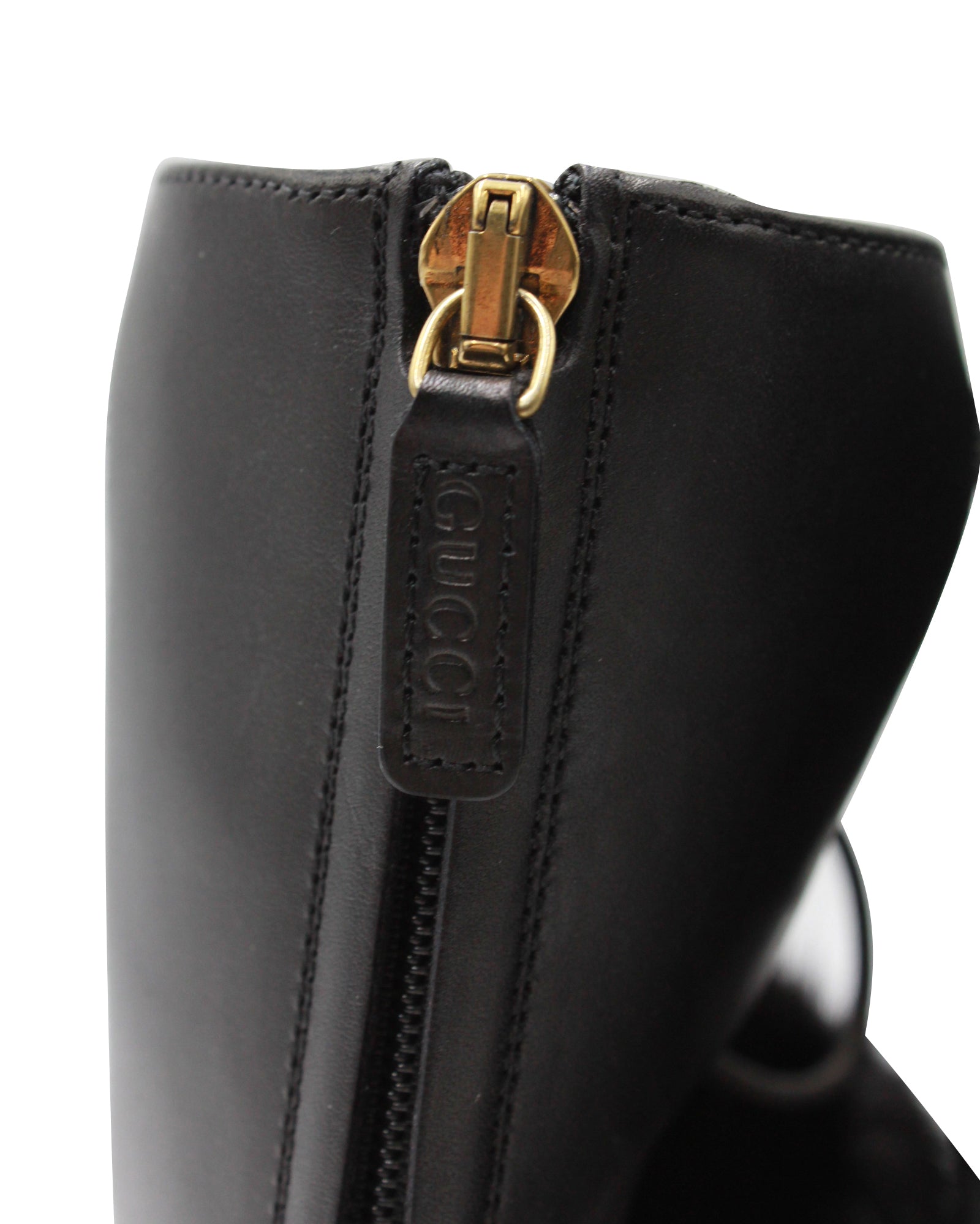 Women's Gucci Heloise Lace-up Gladiator Boots In Black Leather