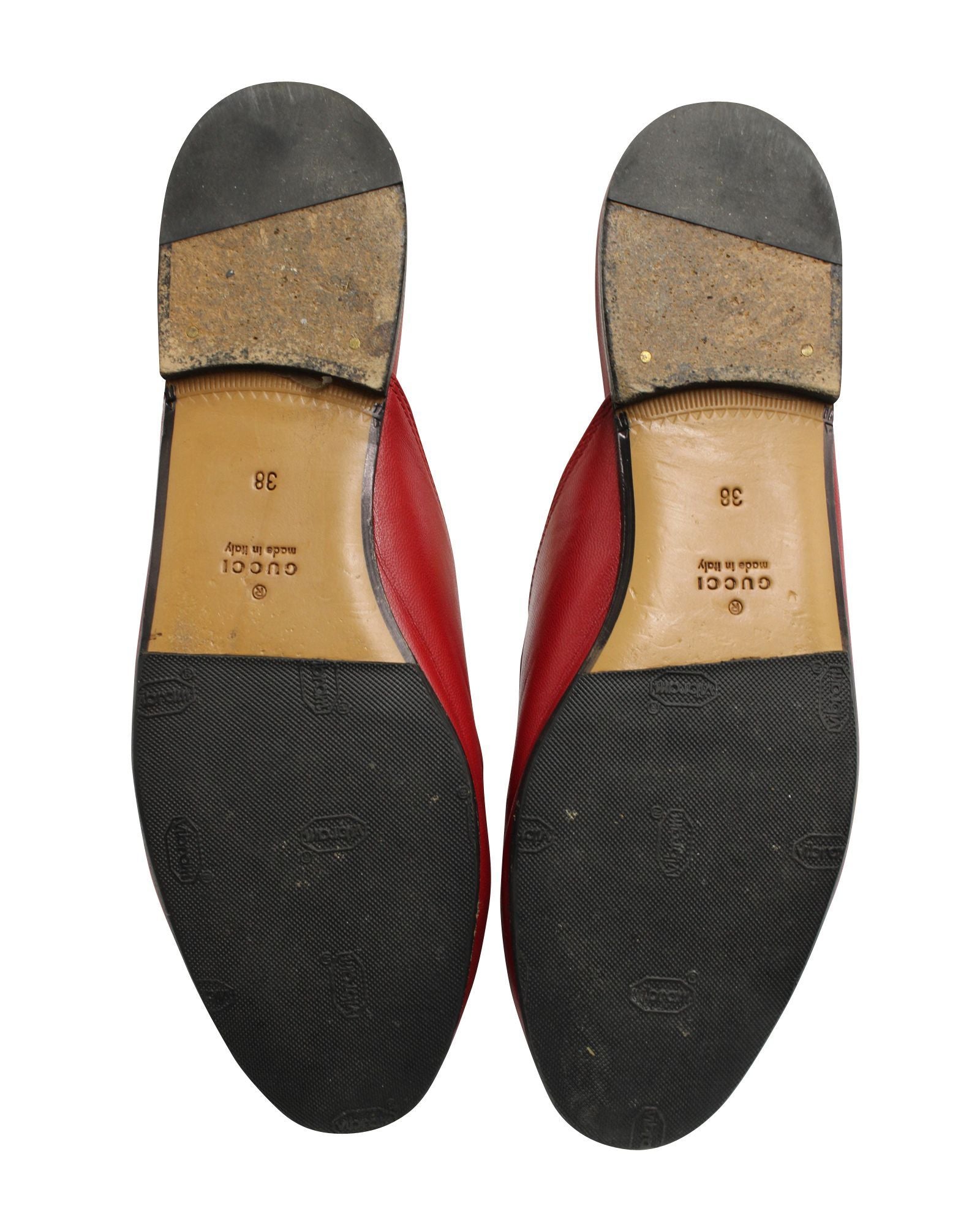 Women's Red Mules with Horsebit