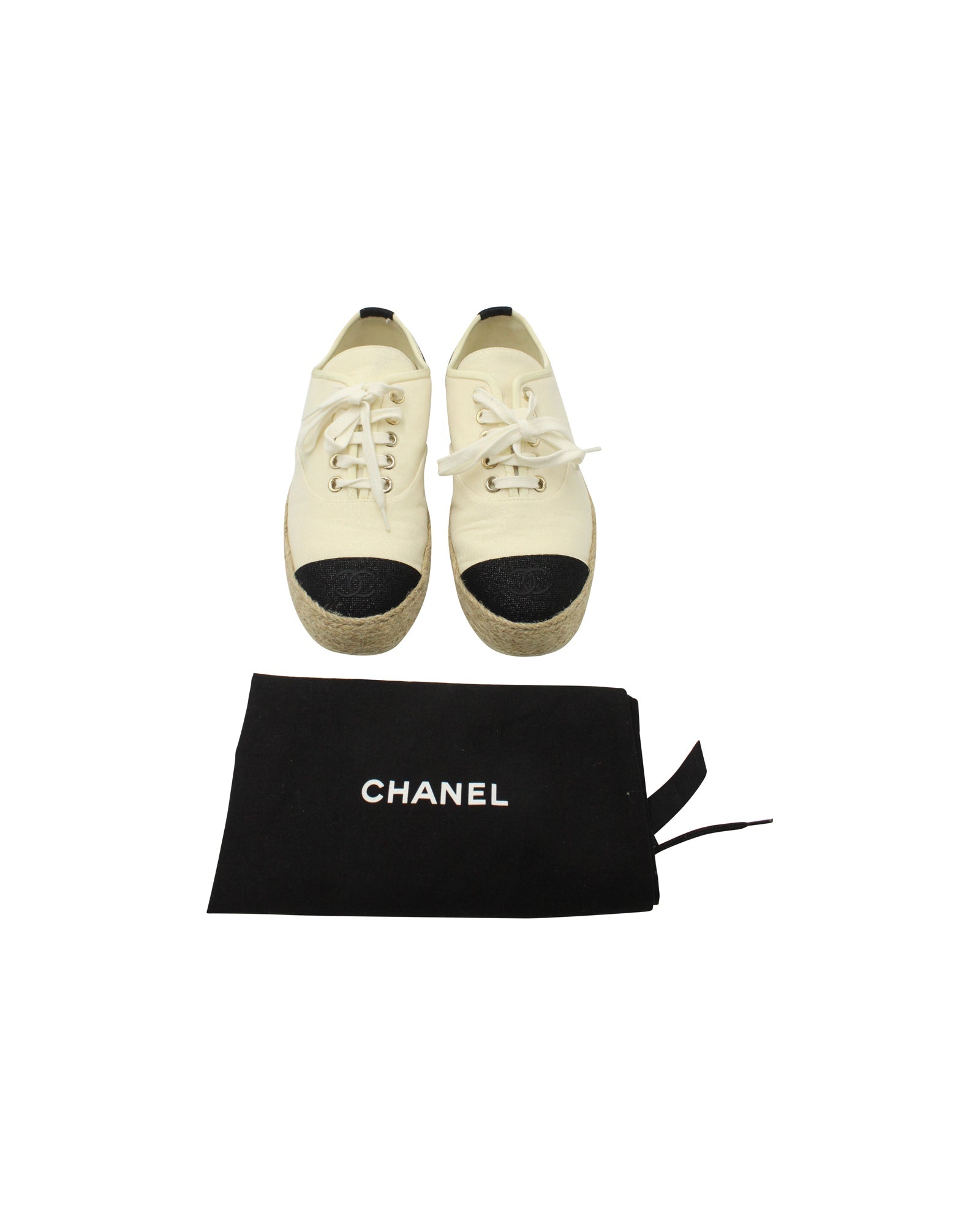 Women's Chanel Riviera Espadrille Sneakers in White Canvas