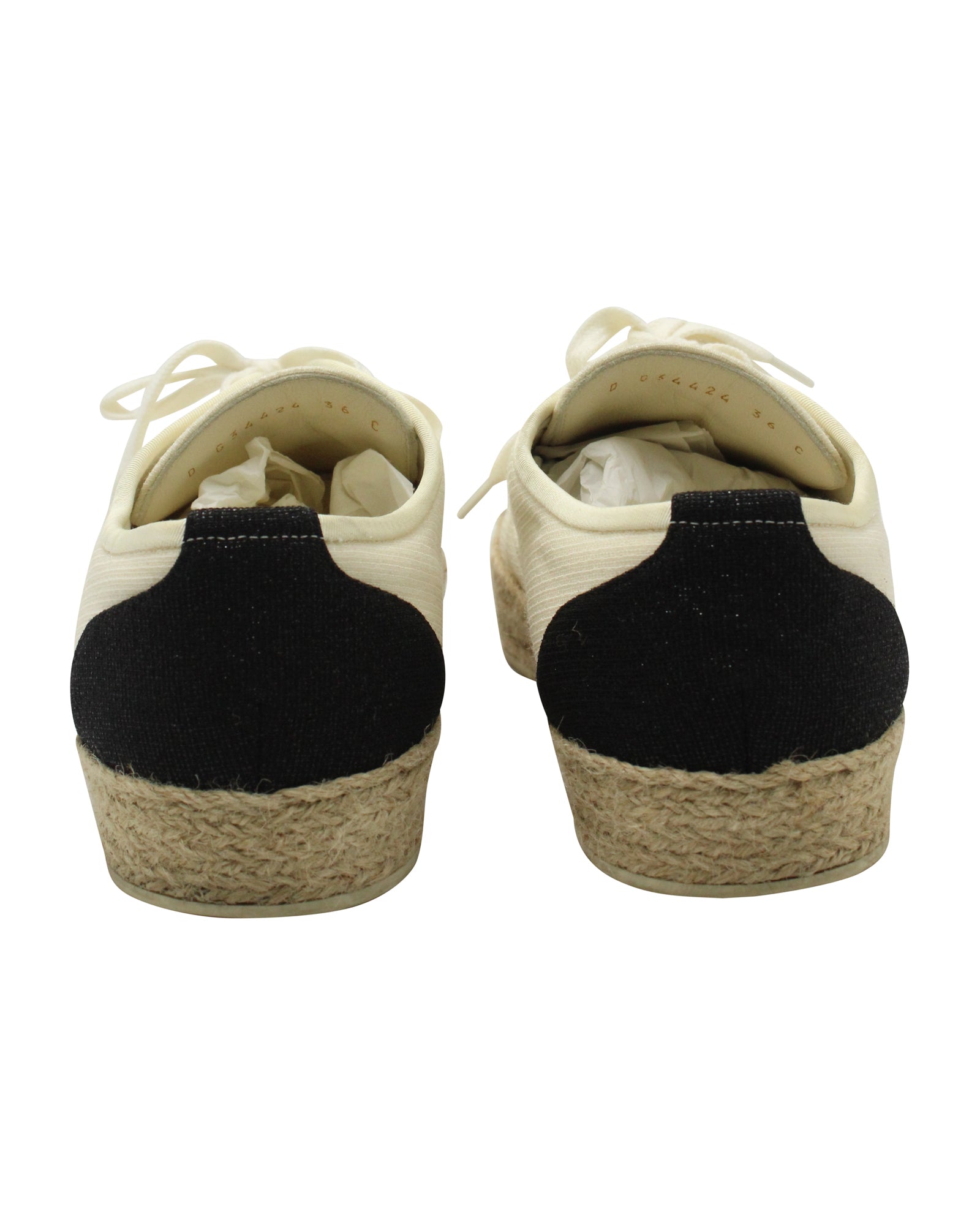 Women's Chanel Riviera Espadrille Sneakers in White Canvas