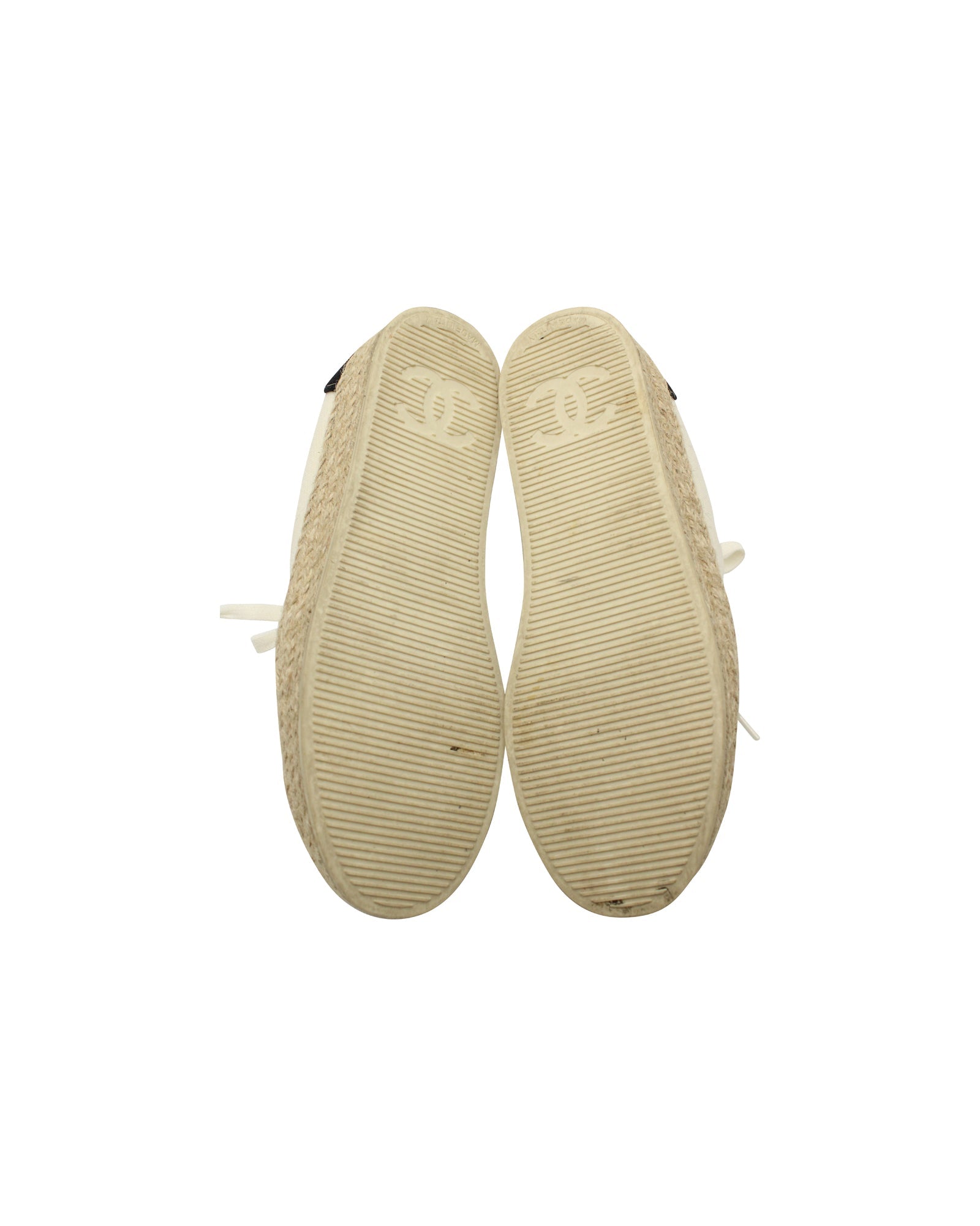 Women's Chanel Riviera Espadrille Sneakers in White Canvas